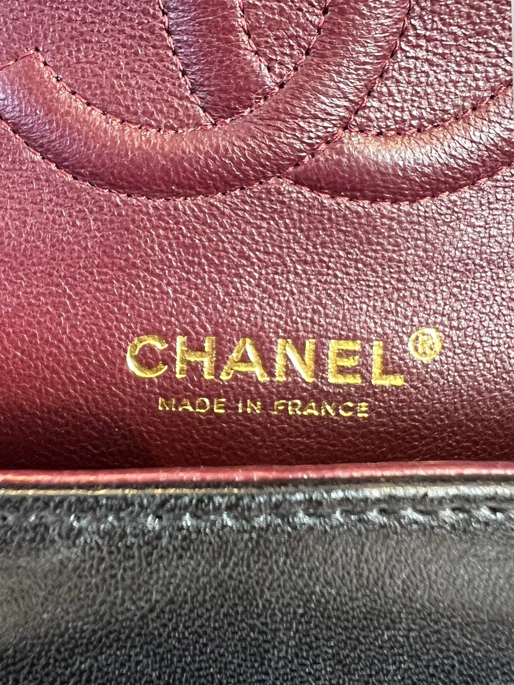 Chanel Black Lambskin Leather Medium Double Flap