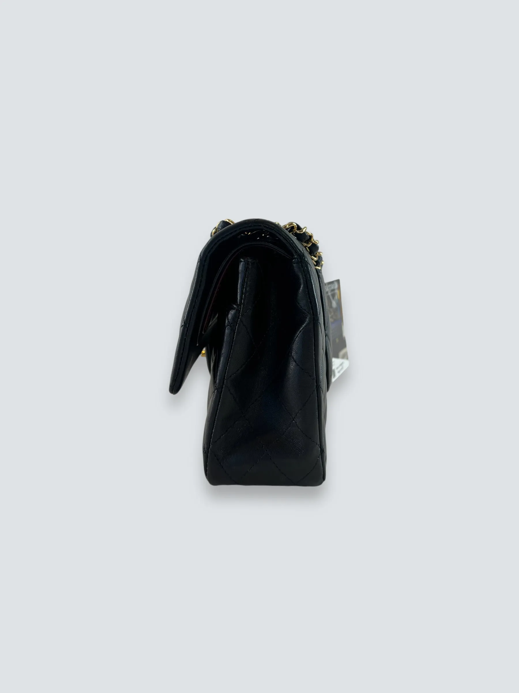 Chanel Black Lambskin Leather Medium Double Flap