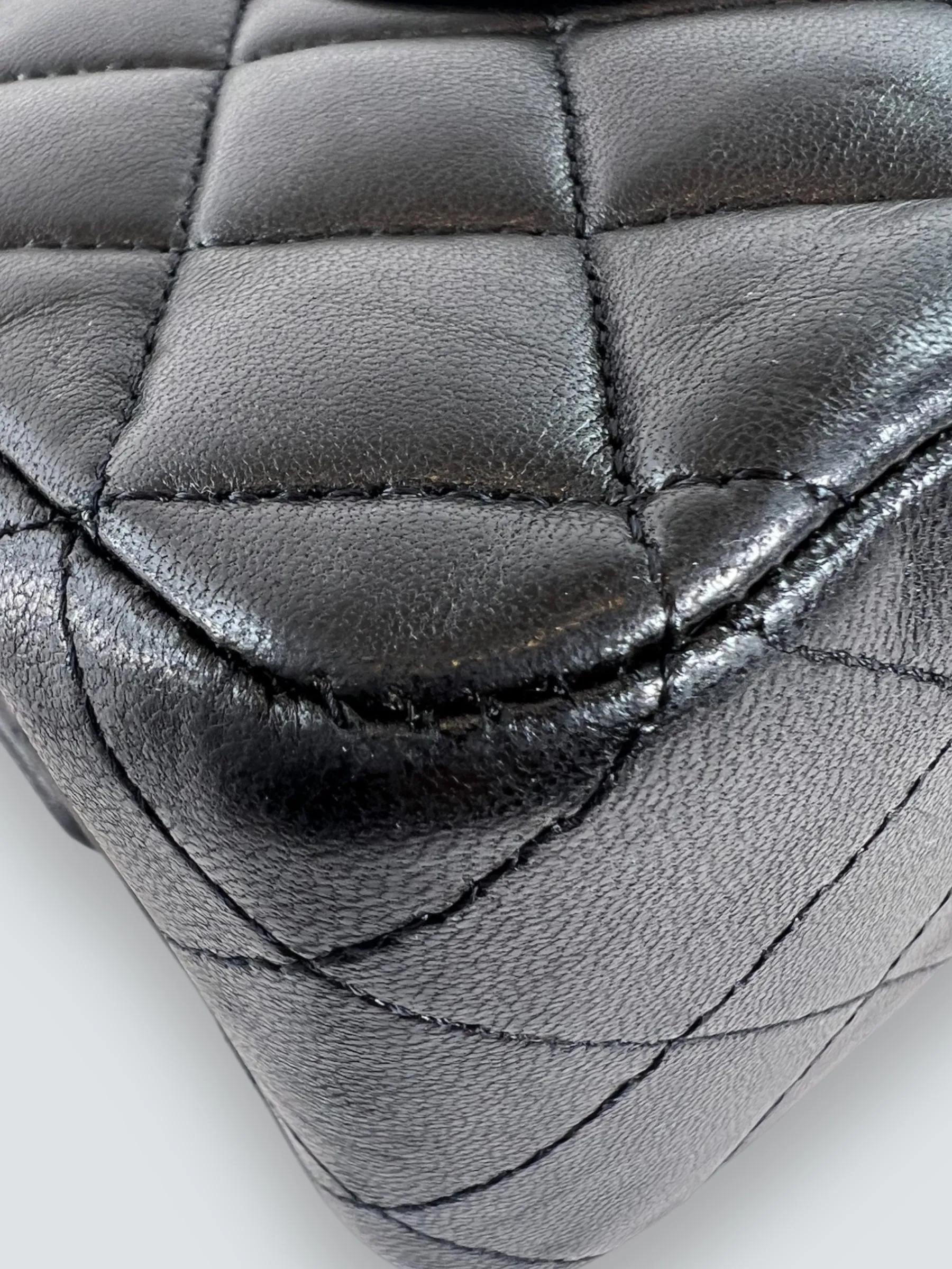 Chanel Black Lambskin Leather Medium Double Flap