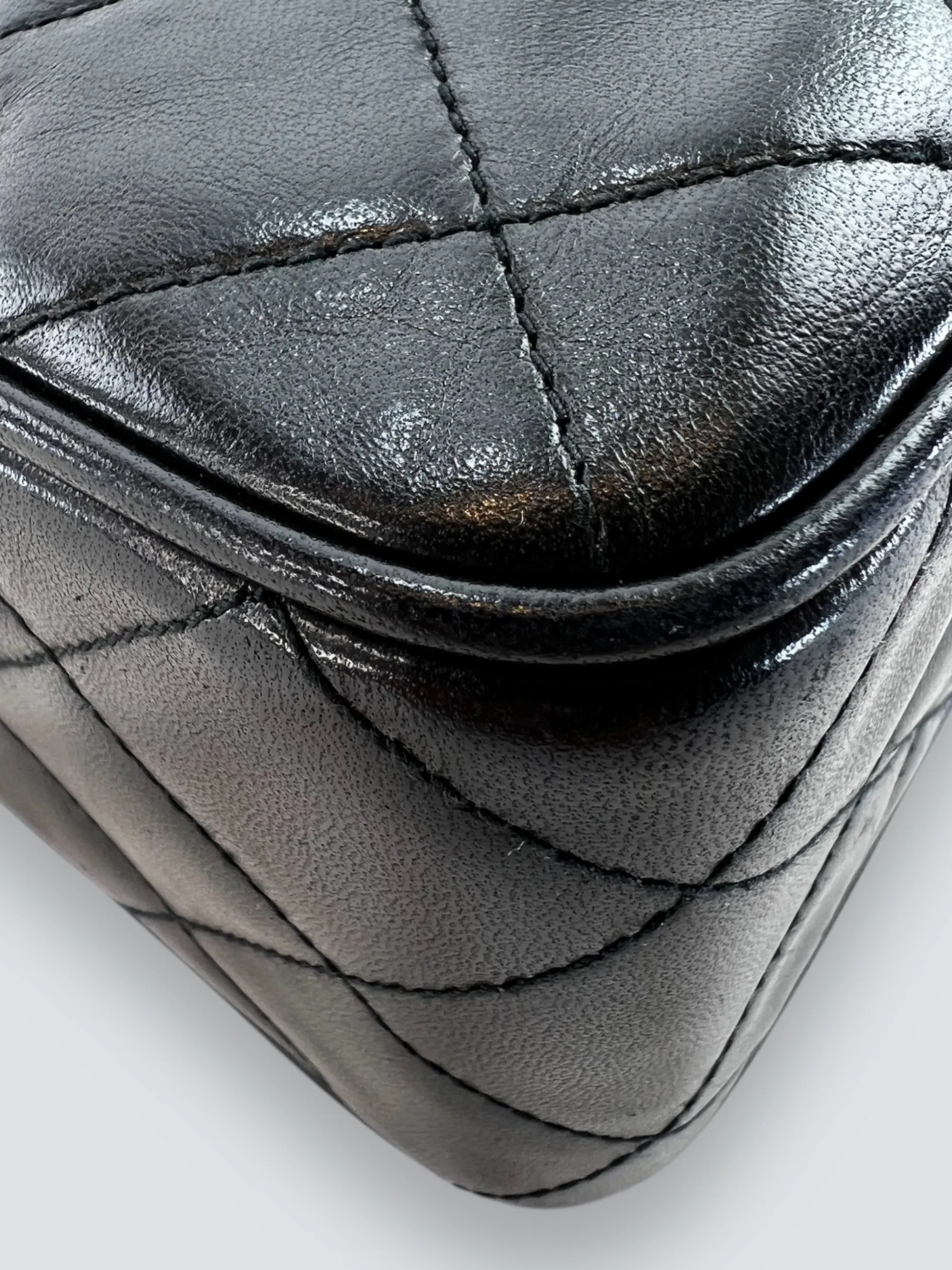 Chanel Black Lambskin Leather Vintage Camera Bag