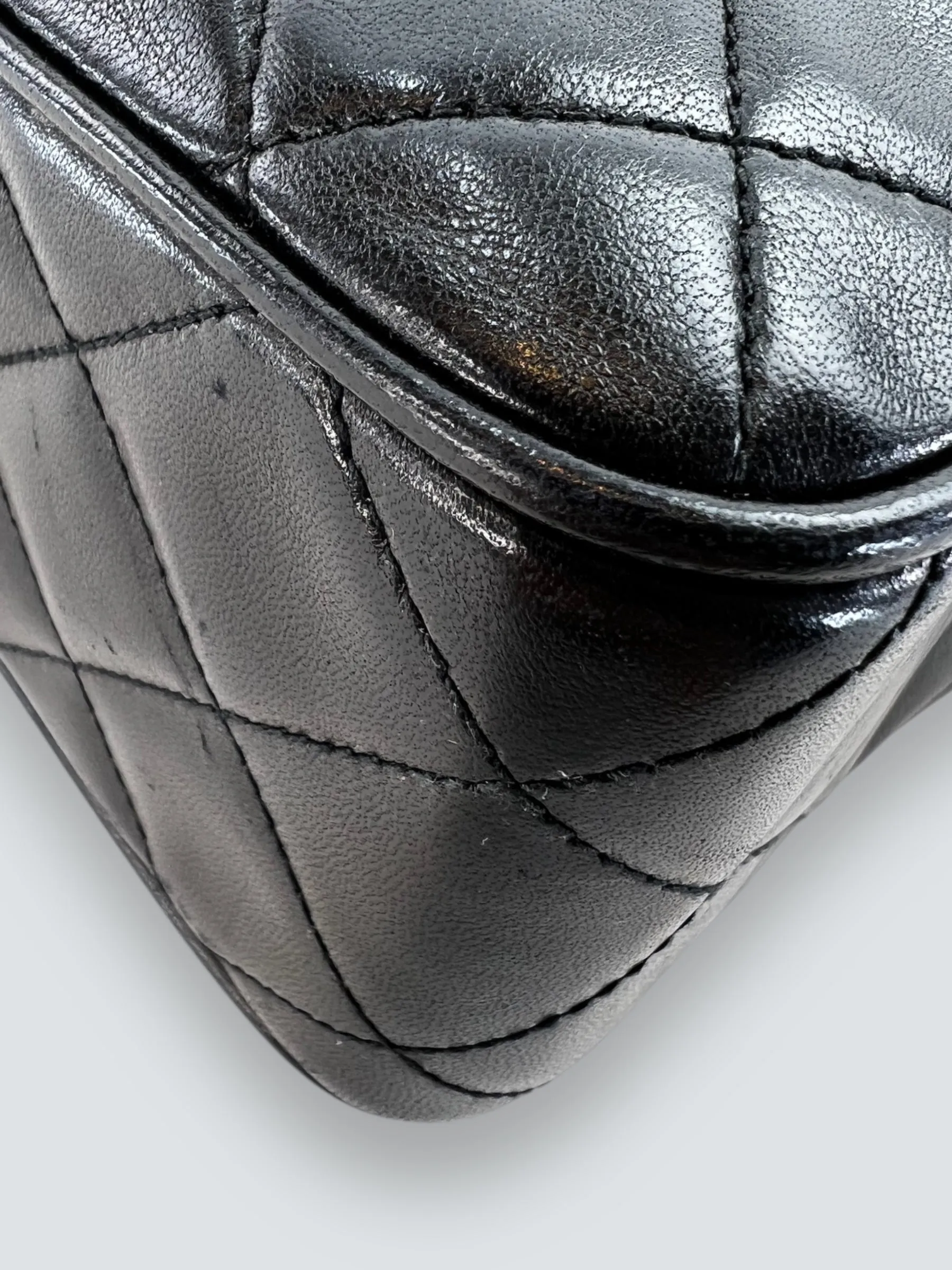 Chanel Black Lambskin Leather Vintage Camera Bag