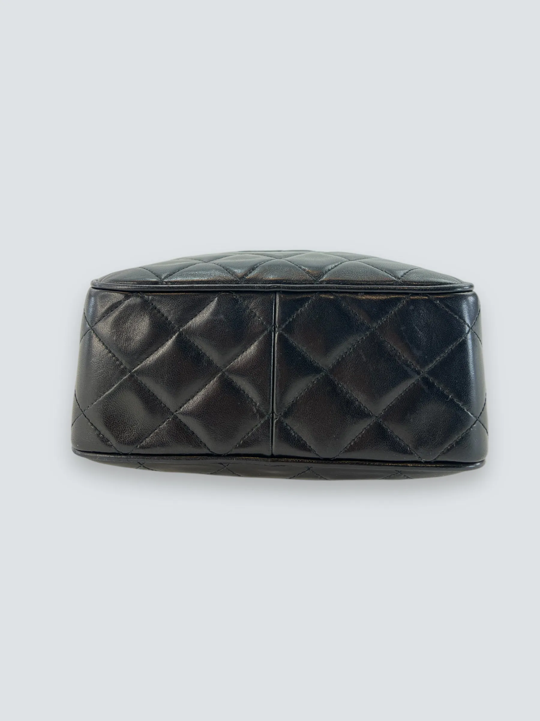 Chanel Black Lambskin Leather Vintage Camera Bag