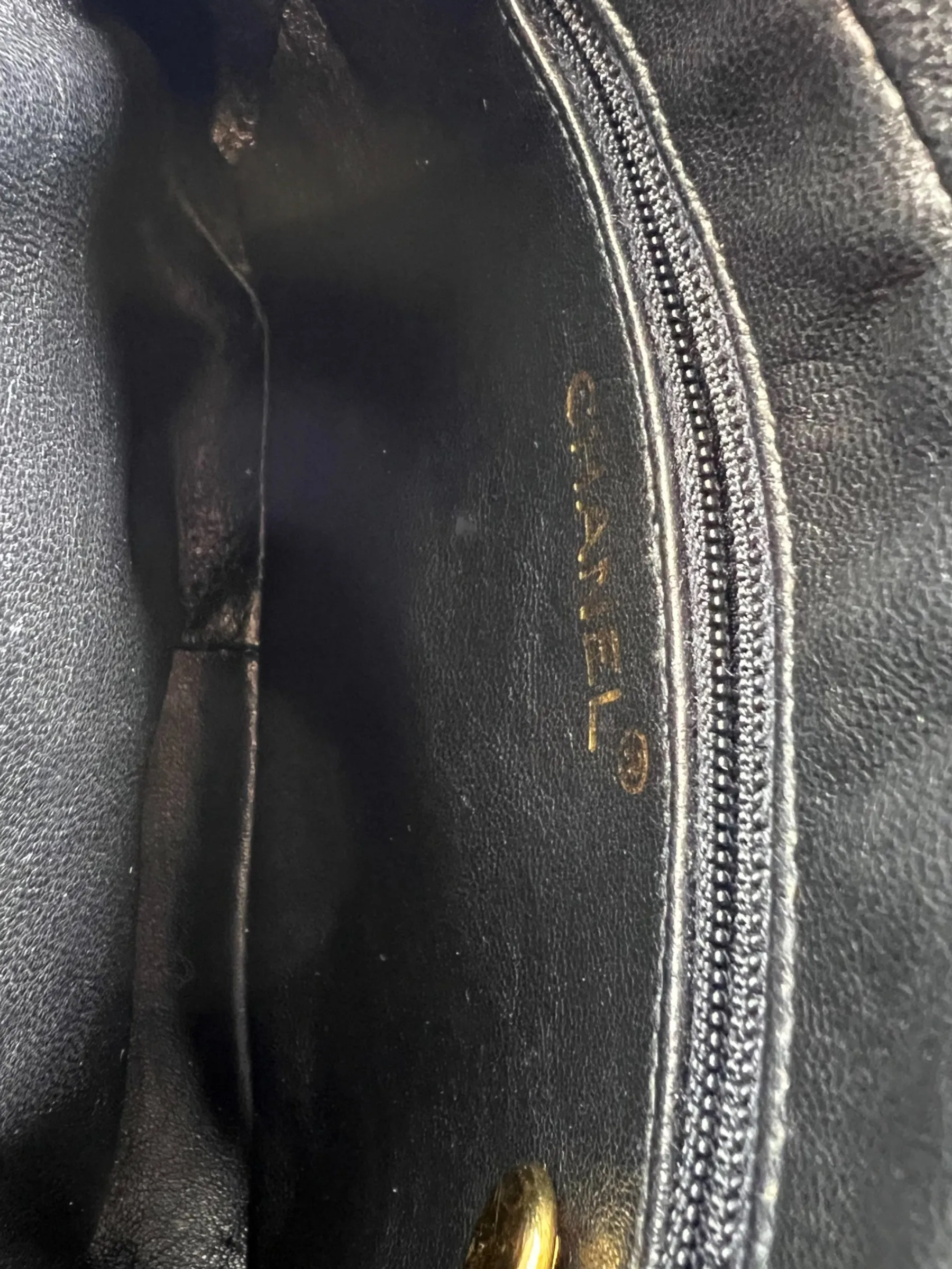 Chanel Black Lambskin Leather Vintage Camera Bag