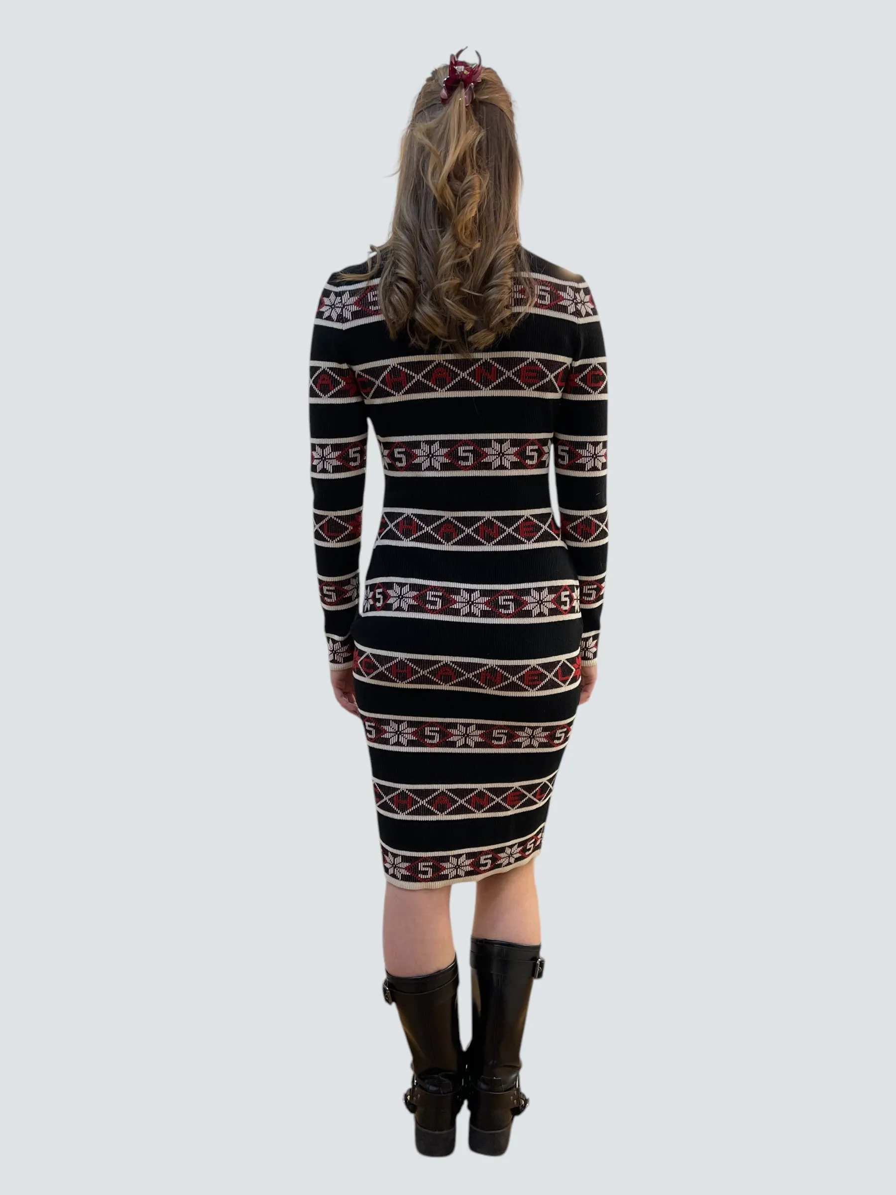 Chanel Multi Colour Cashmere Mix Dress - Size EU 36