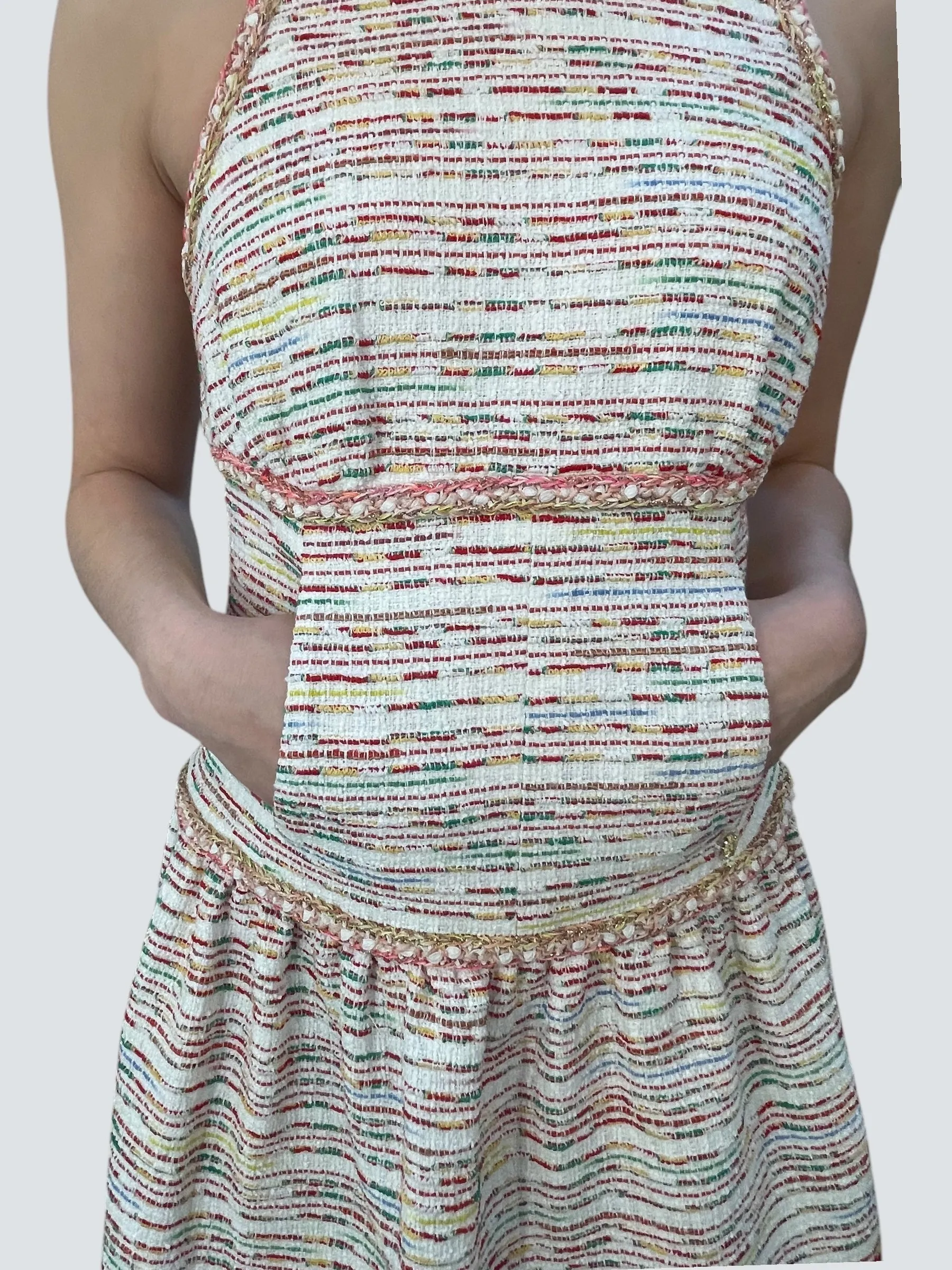 Chanel Rainbow Tweed Dress - Size Small