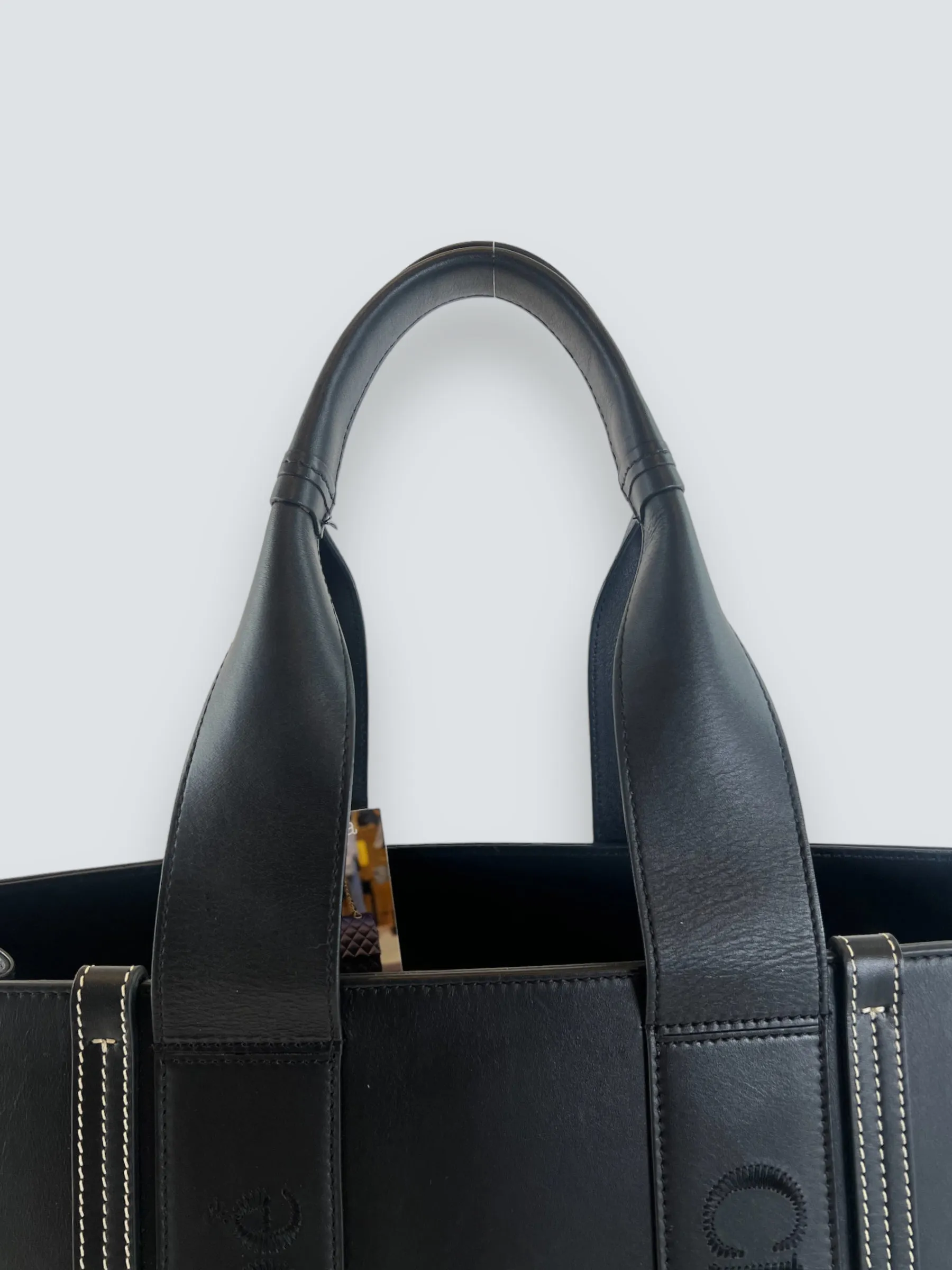 Chloe Black Soft Calfskin Leather Large Woody Tote