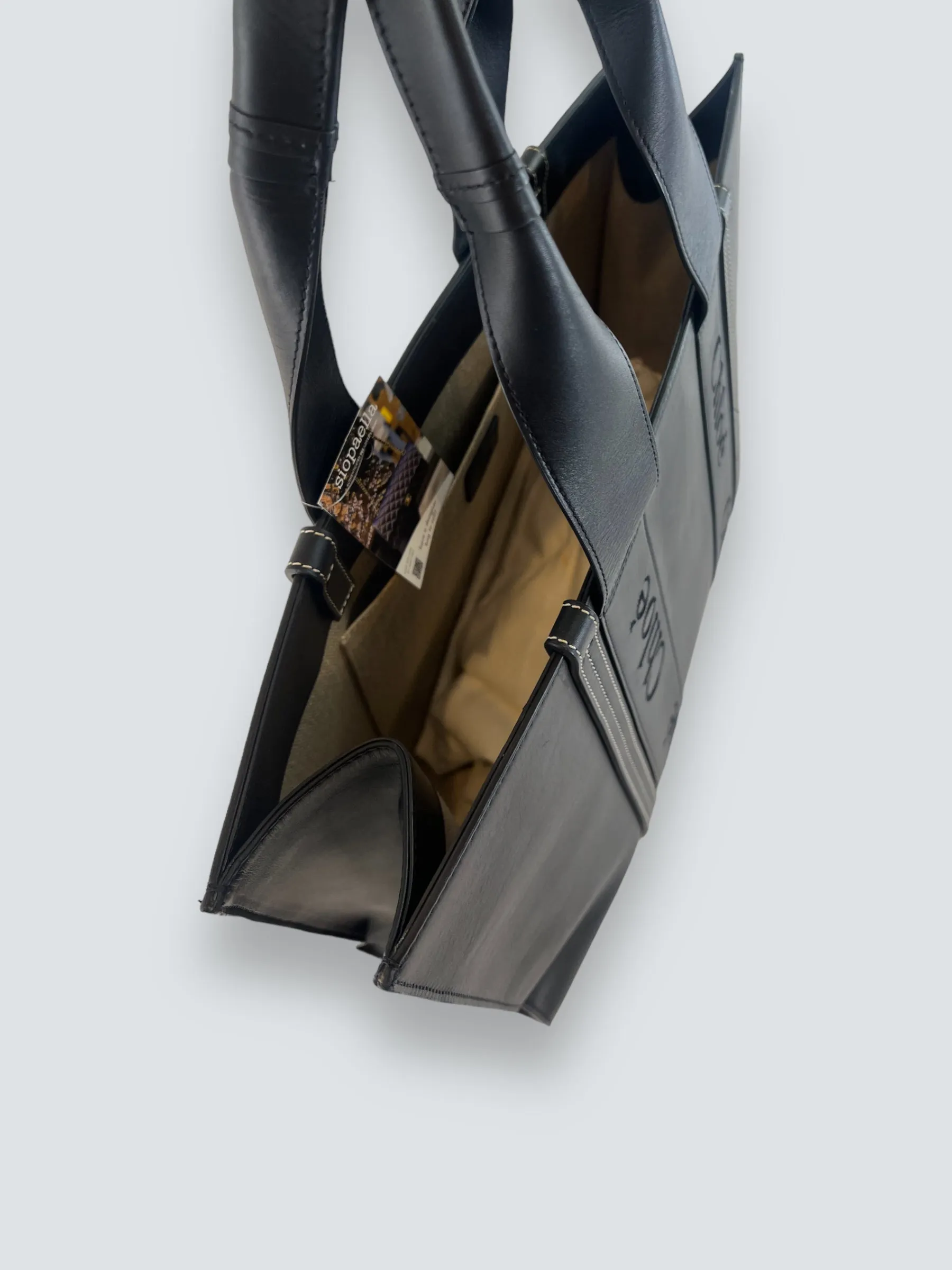 Chloe Black Soft Calfskin Leather Large Woody Tote