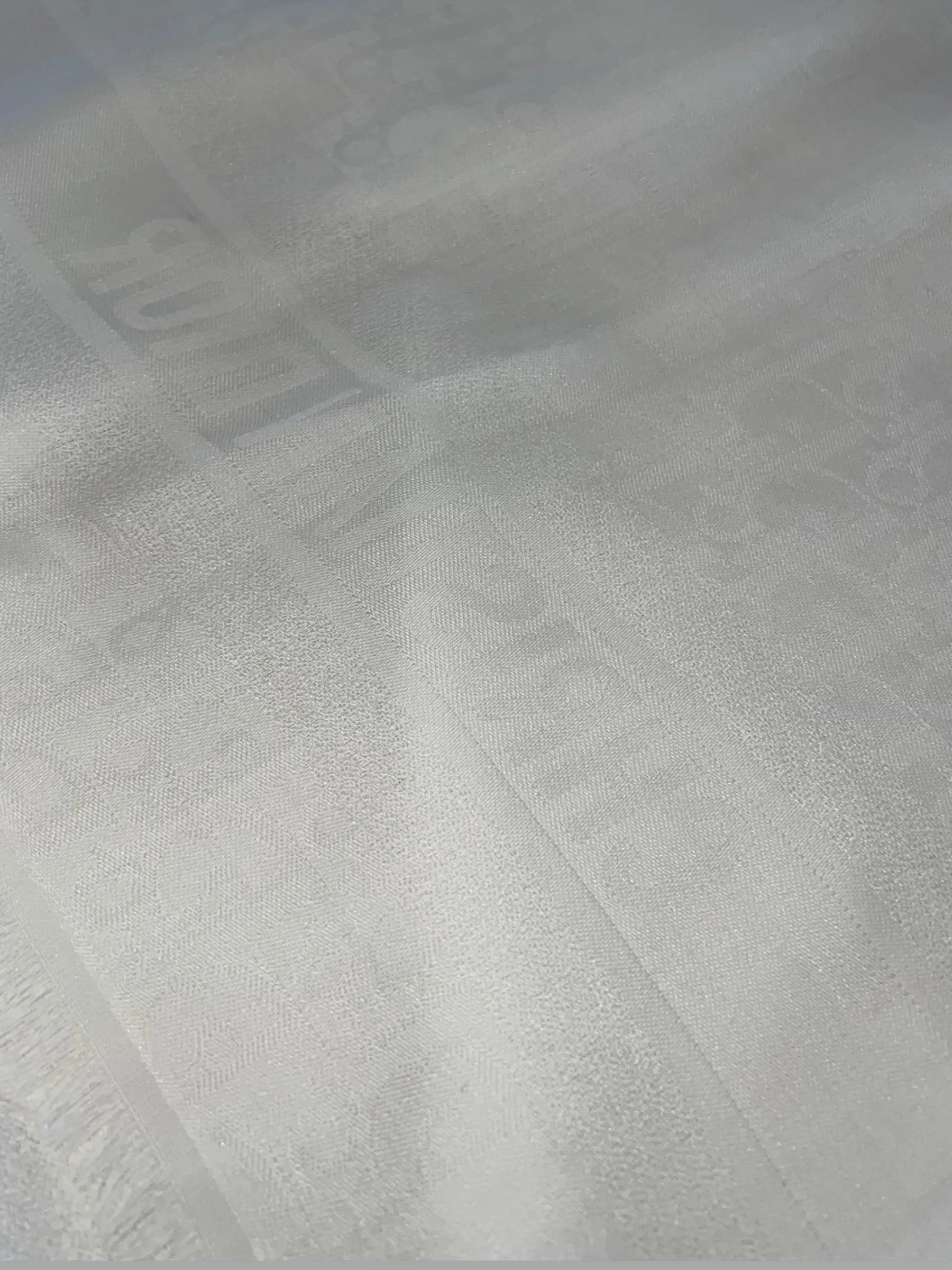 Christian Dior Cream Oblique Silk & Cashmere Shawl