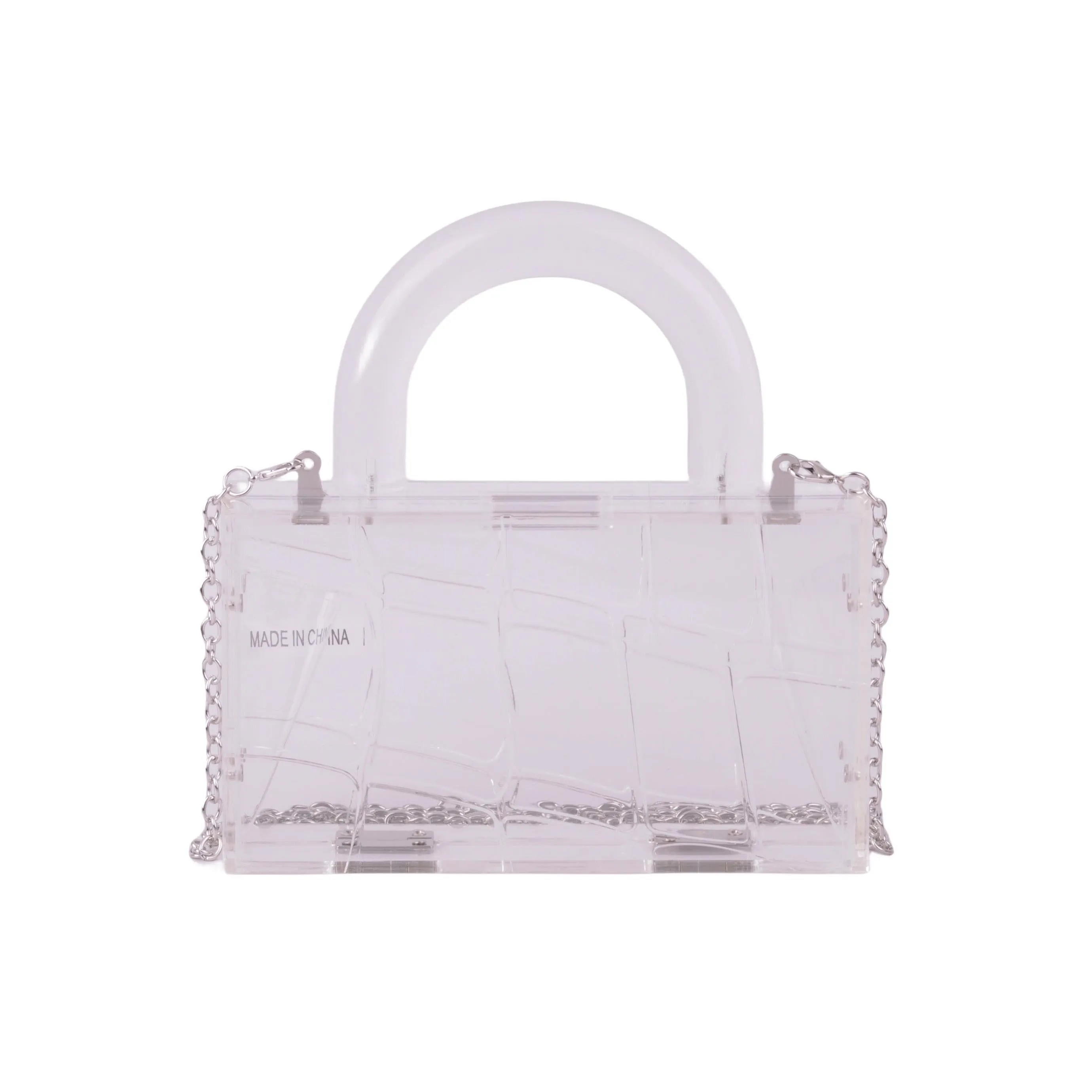 Clear Croc Clutch
