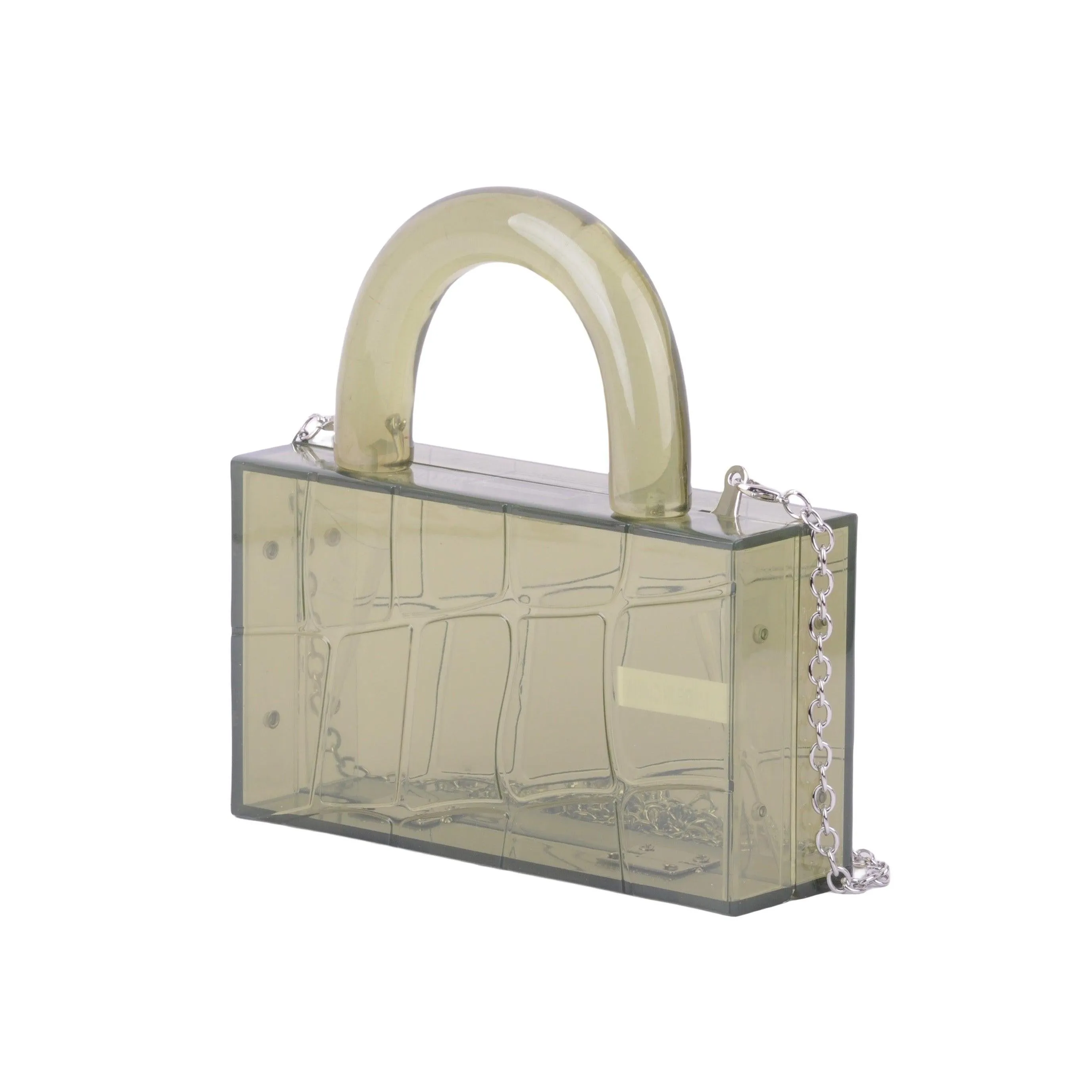 Clear Croc Clutch