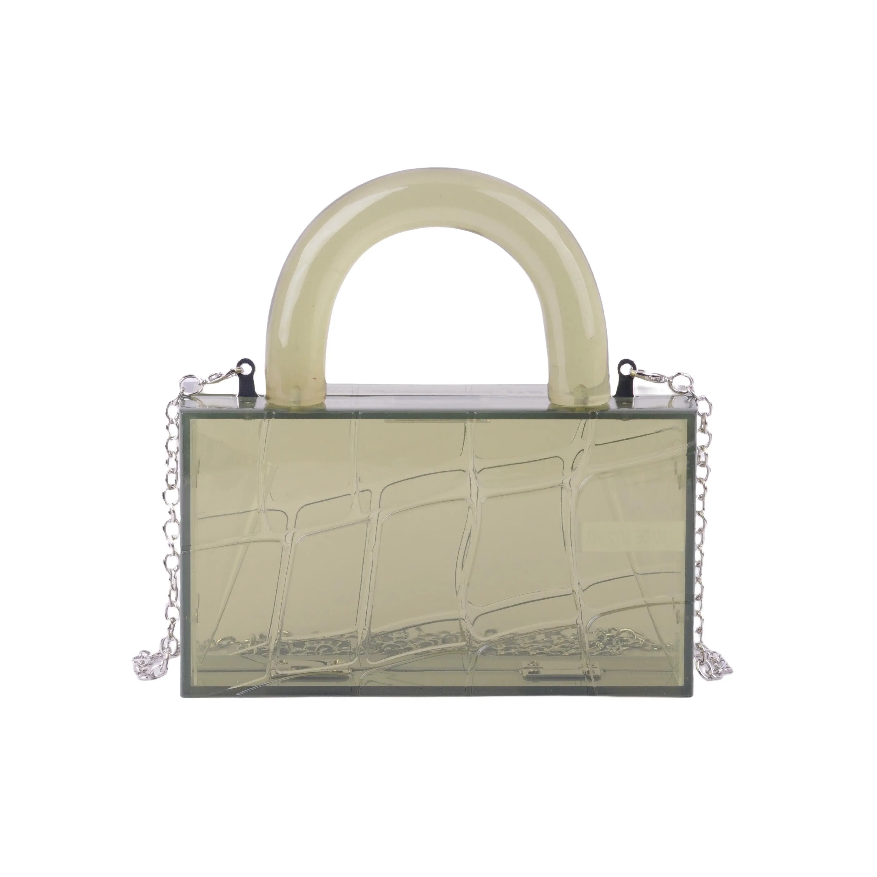 Clear Croc Clutch