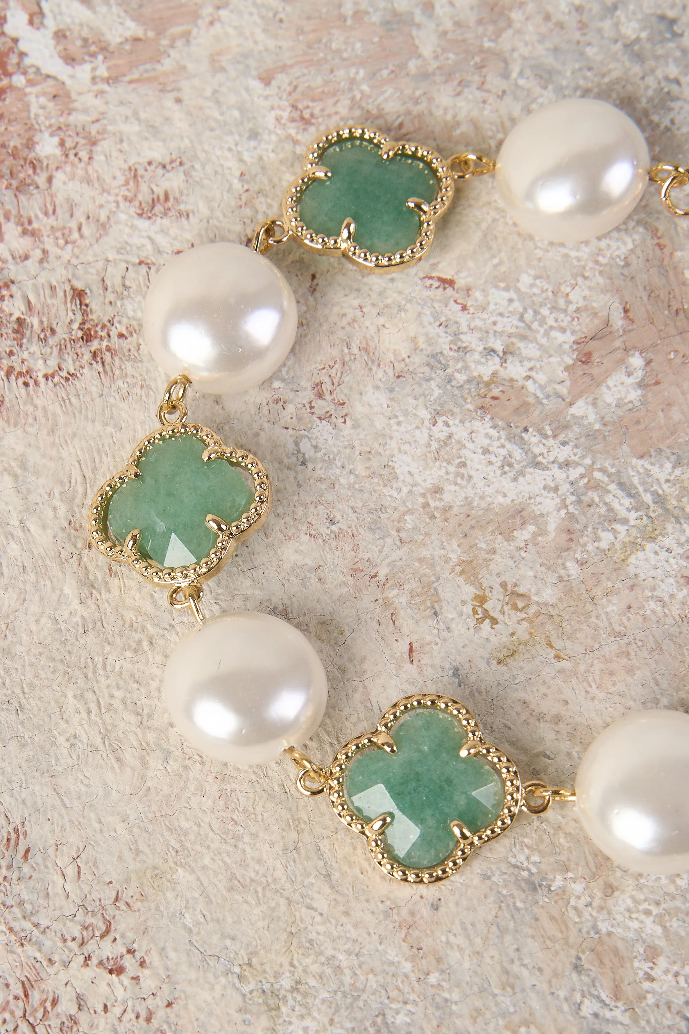 Clover Pearl Bracelet - Amazonite