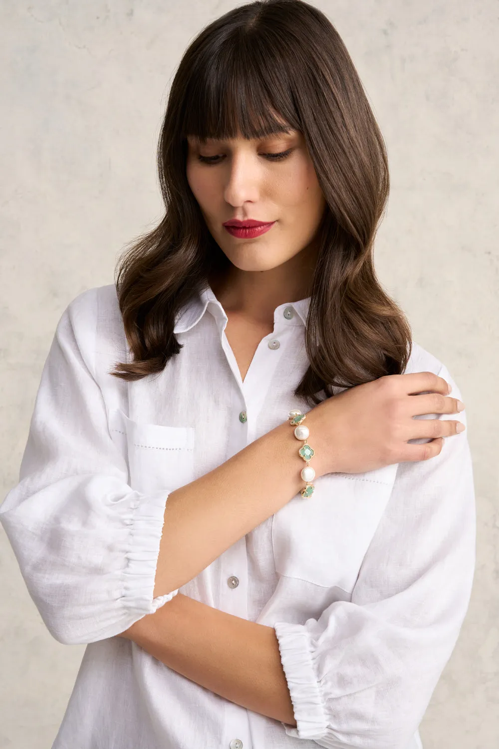 Clover Pearl Bracelet - Amazonite