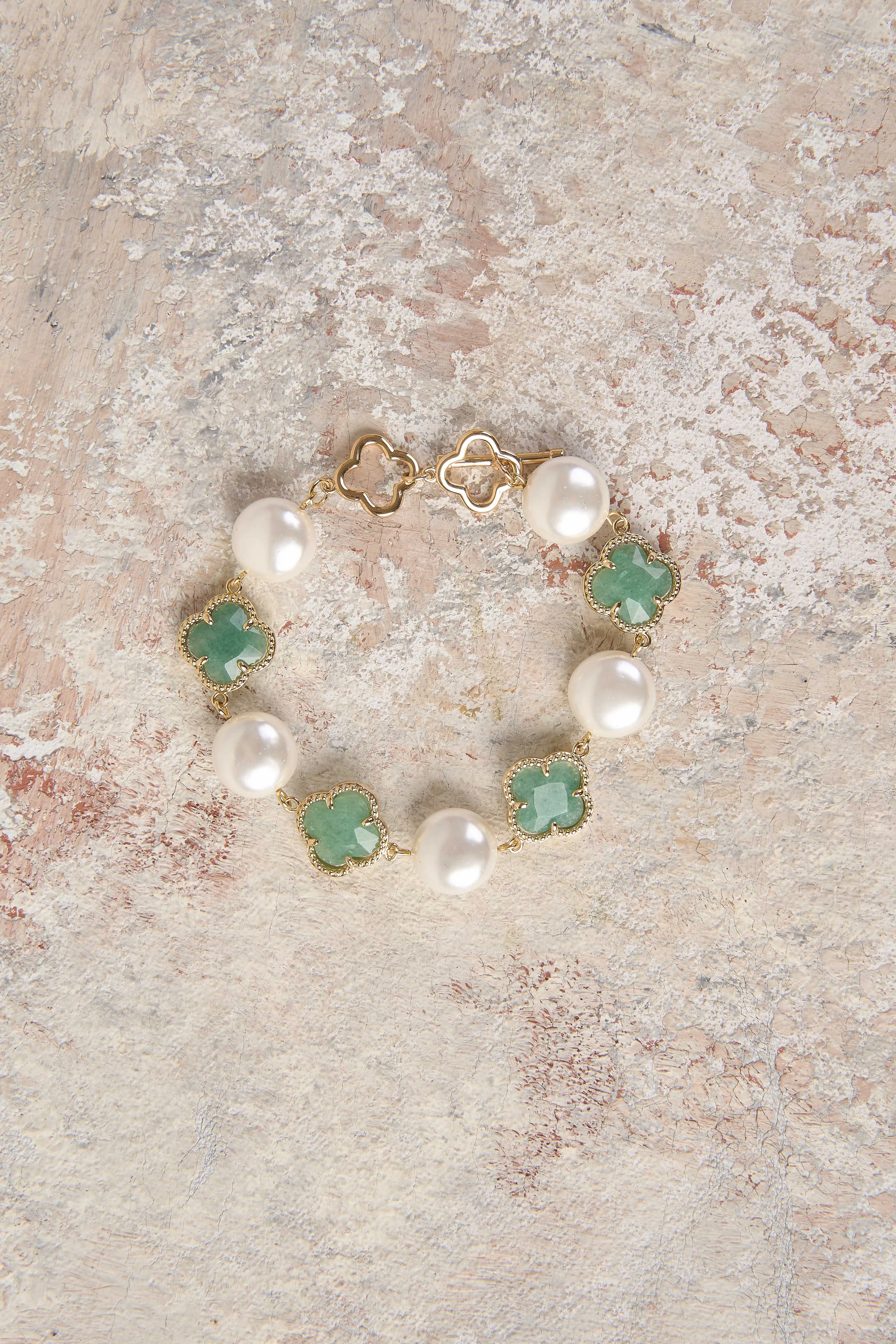 Clover Pearl Bracelet - Amazonite