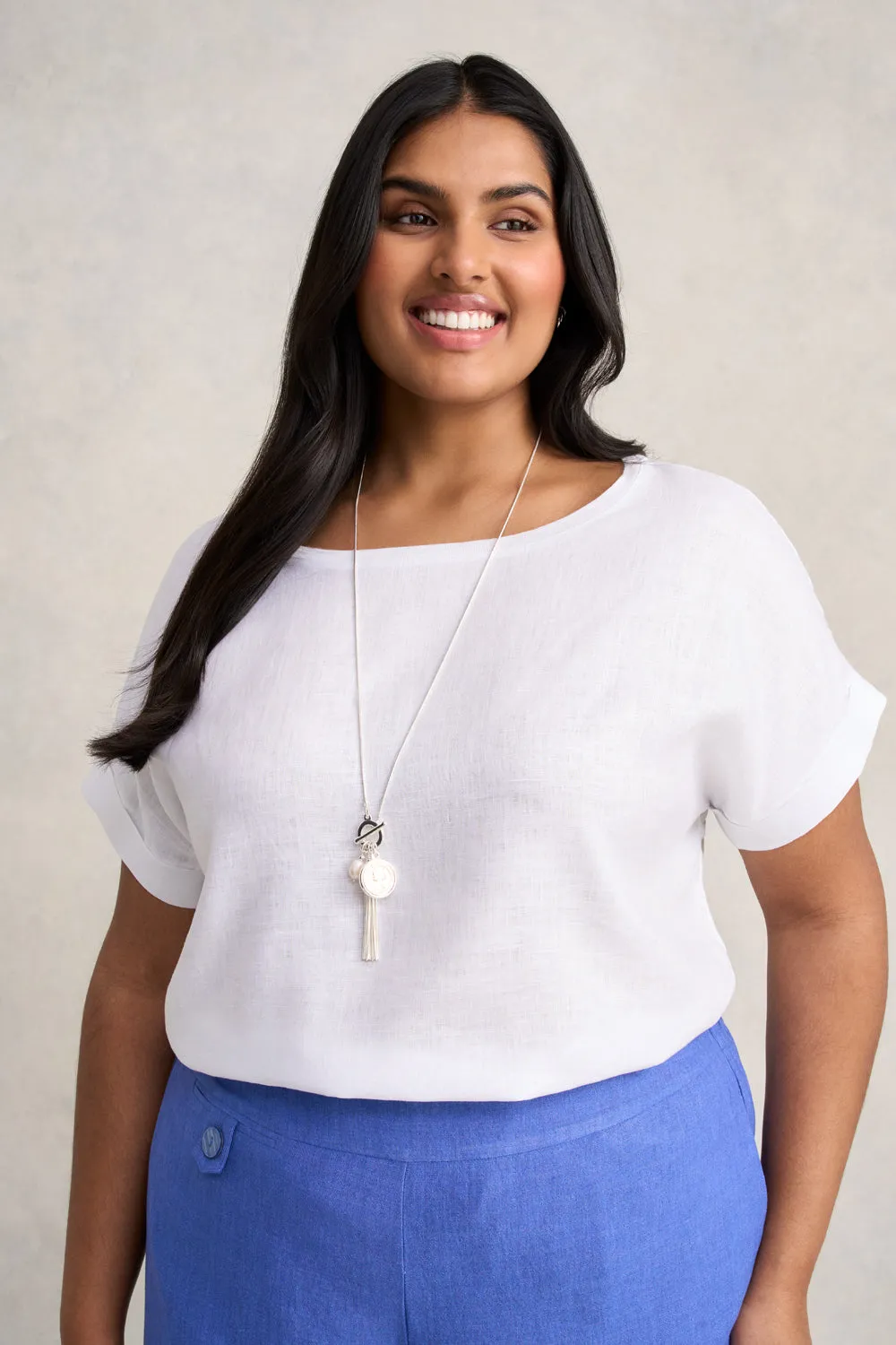 Coin & Tassel Pendant Necklace - Silver