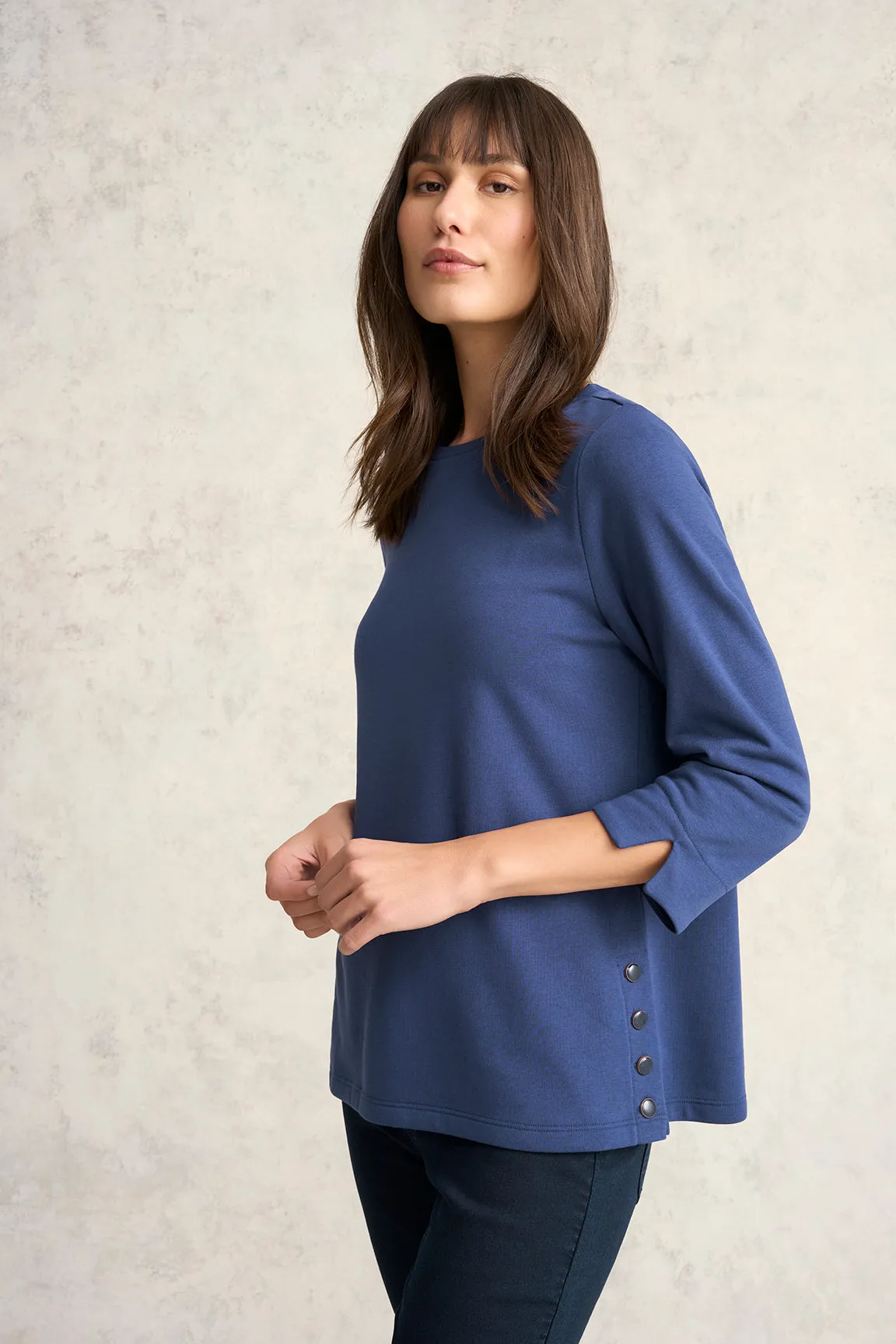 Cotton Terry Top - Deep Cobalt