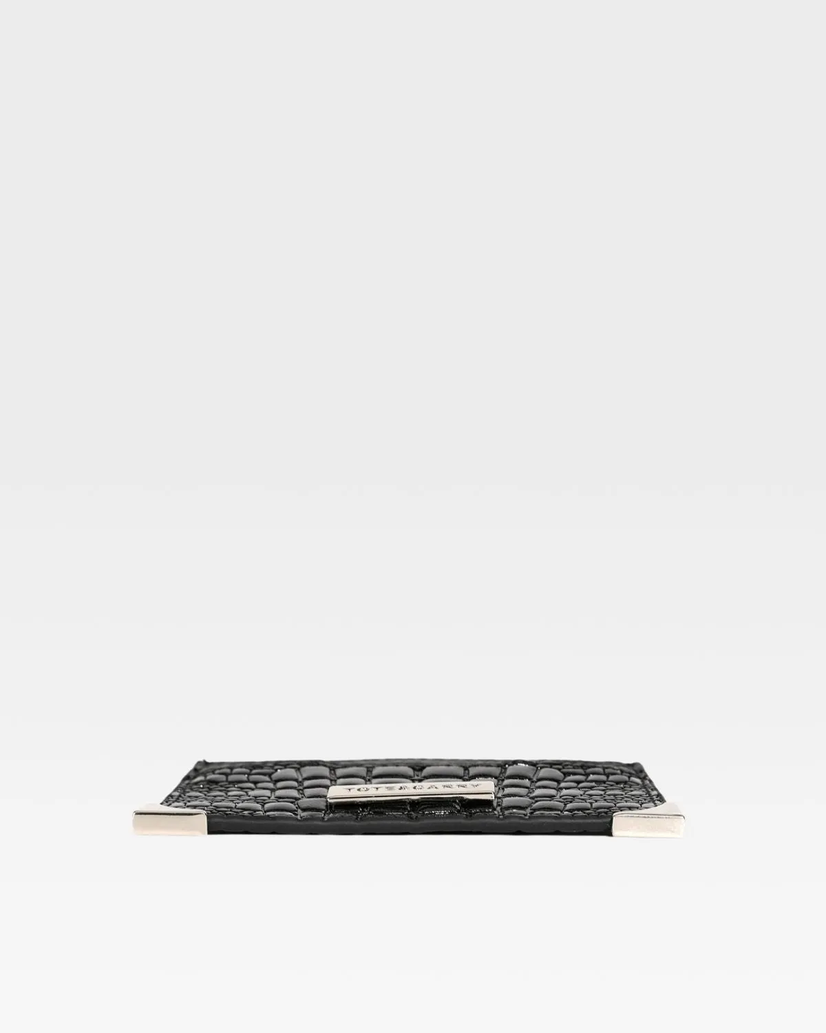 Croc Card Holder Wallet in Black