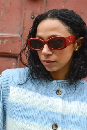 Damson Madder Round Square Red Charm Sunglasses