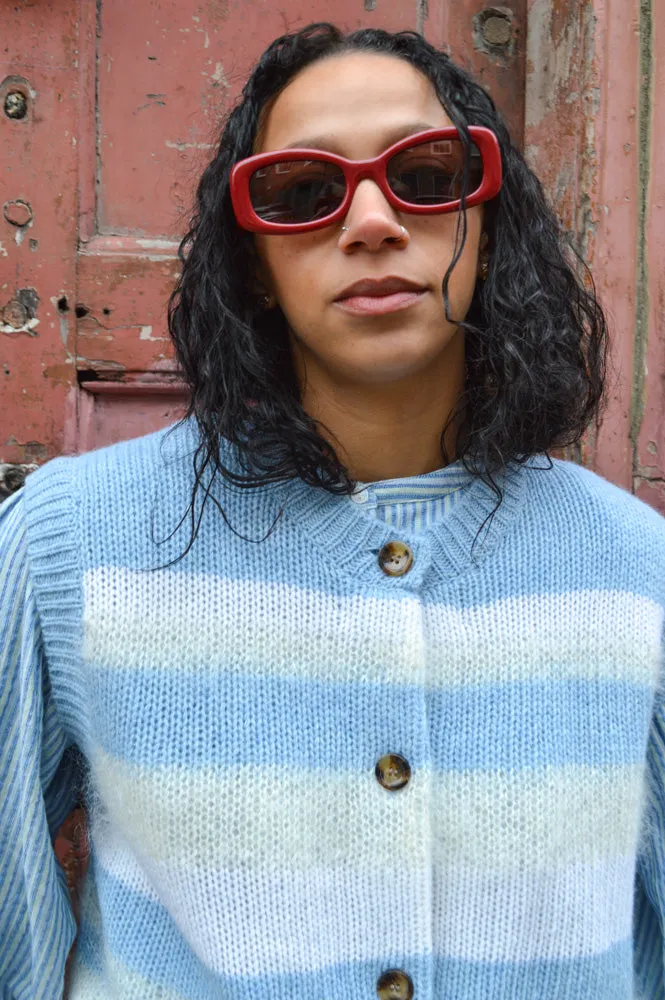 Damson Madder Round Square Red Charm Sunglasses
