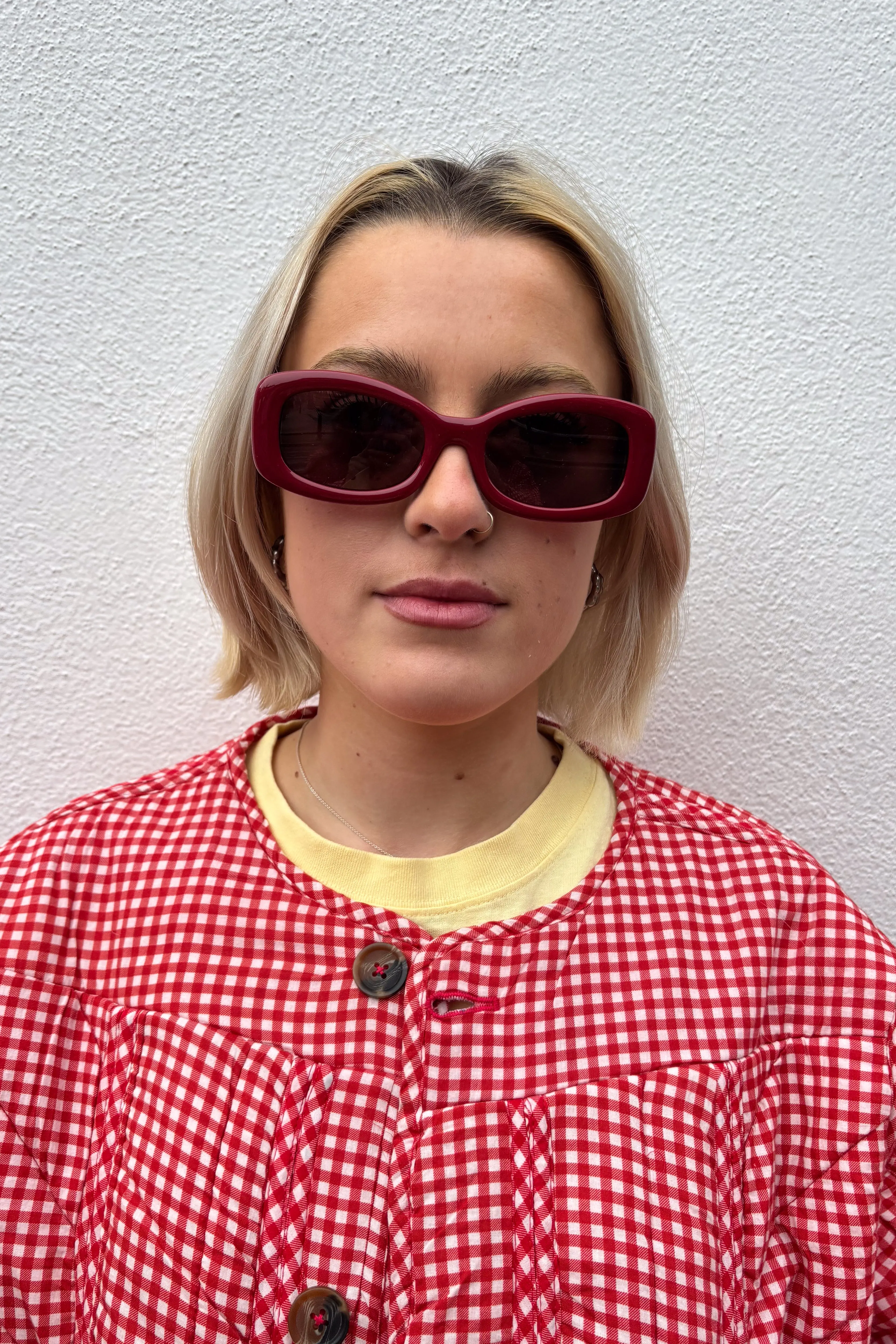 Damson Madder Round Square Red Charm Sunglasses