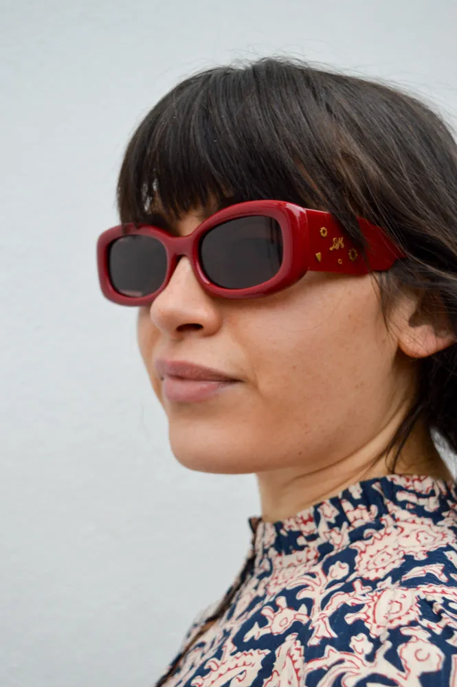 Damson Madder Round Square Red Charm Sunglasses