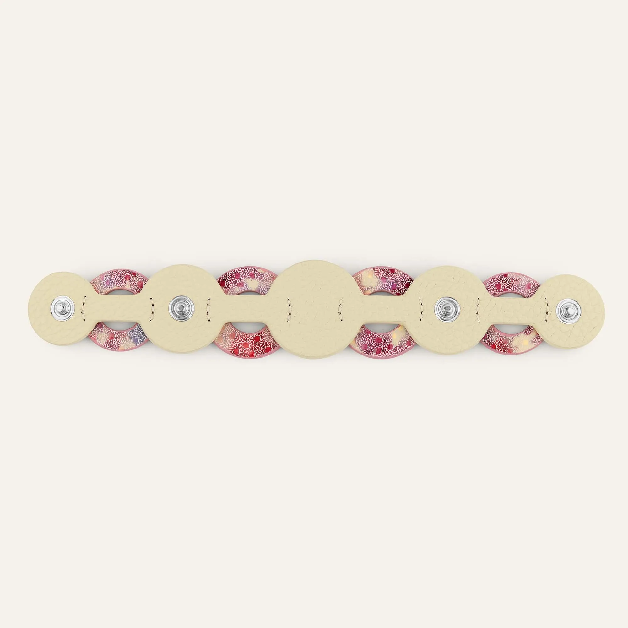 Deco Discs | Cherry Blossom Cream with Silver hardware