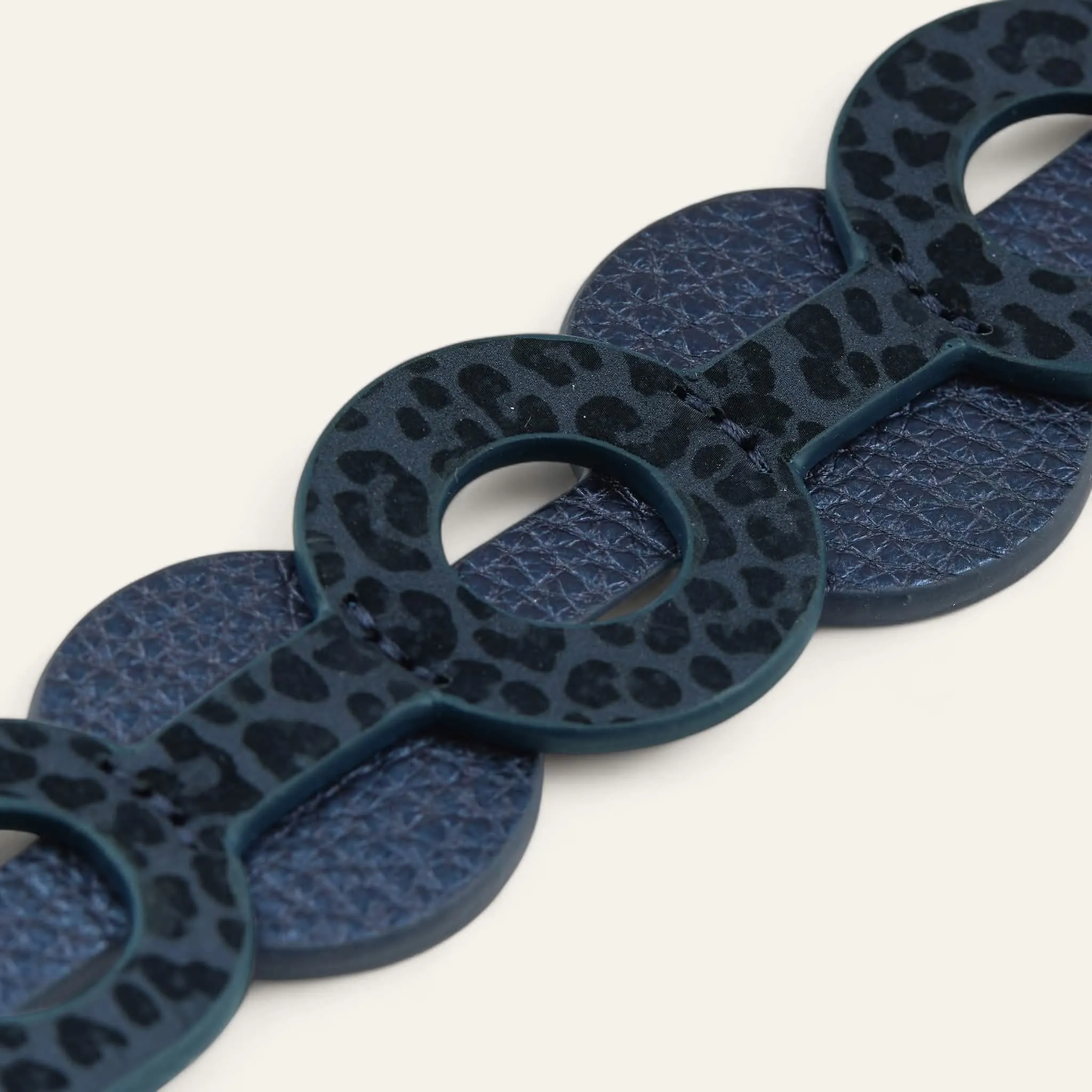 Deco Discs | Navy Leopard Metallic Navy with Gold hardware