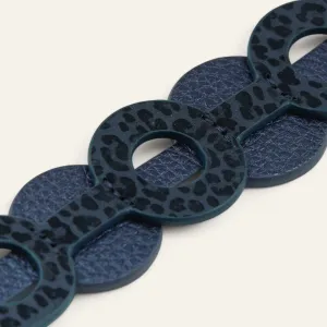 Deco Discs | Navy Leopard Metallic Navy with Gold hardware