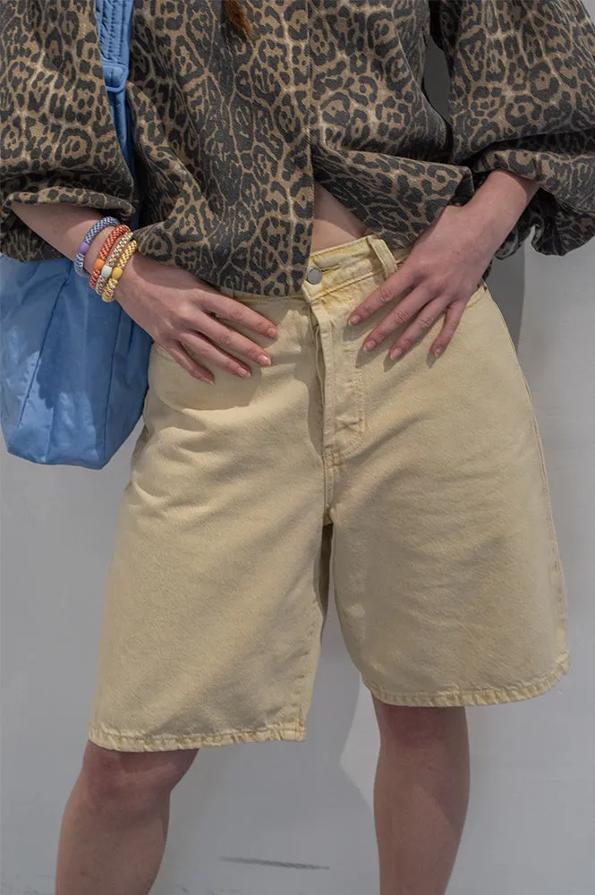 Dr Denim Bella Buff Yellow Shorts