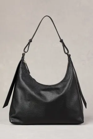 Elena Leather Shoulder Bag - Black