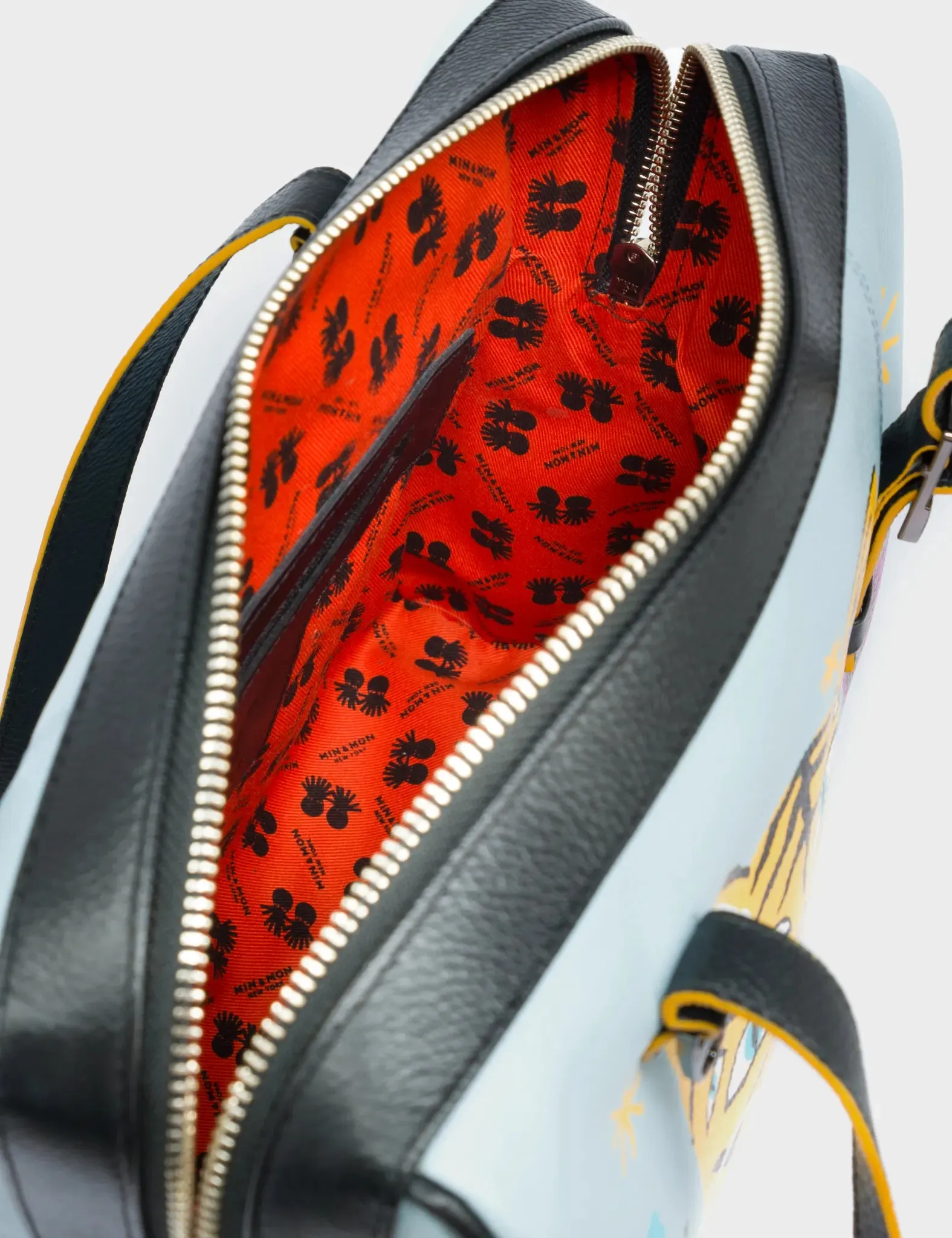 Esther Omphalodes Blue Satchel Bag - Tiger and Flowers Print