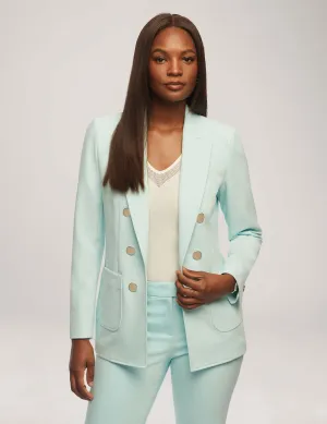 Faux Double-Breasted Jacket With Patch Pockets- Sale