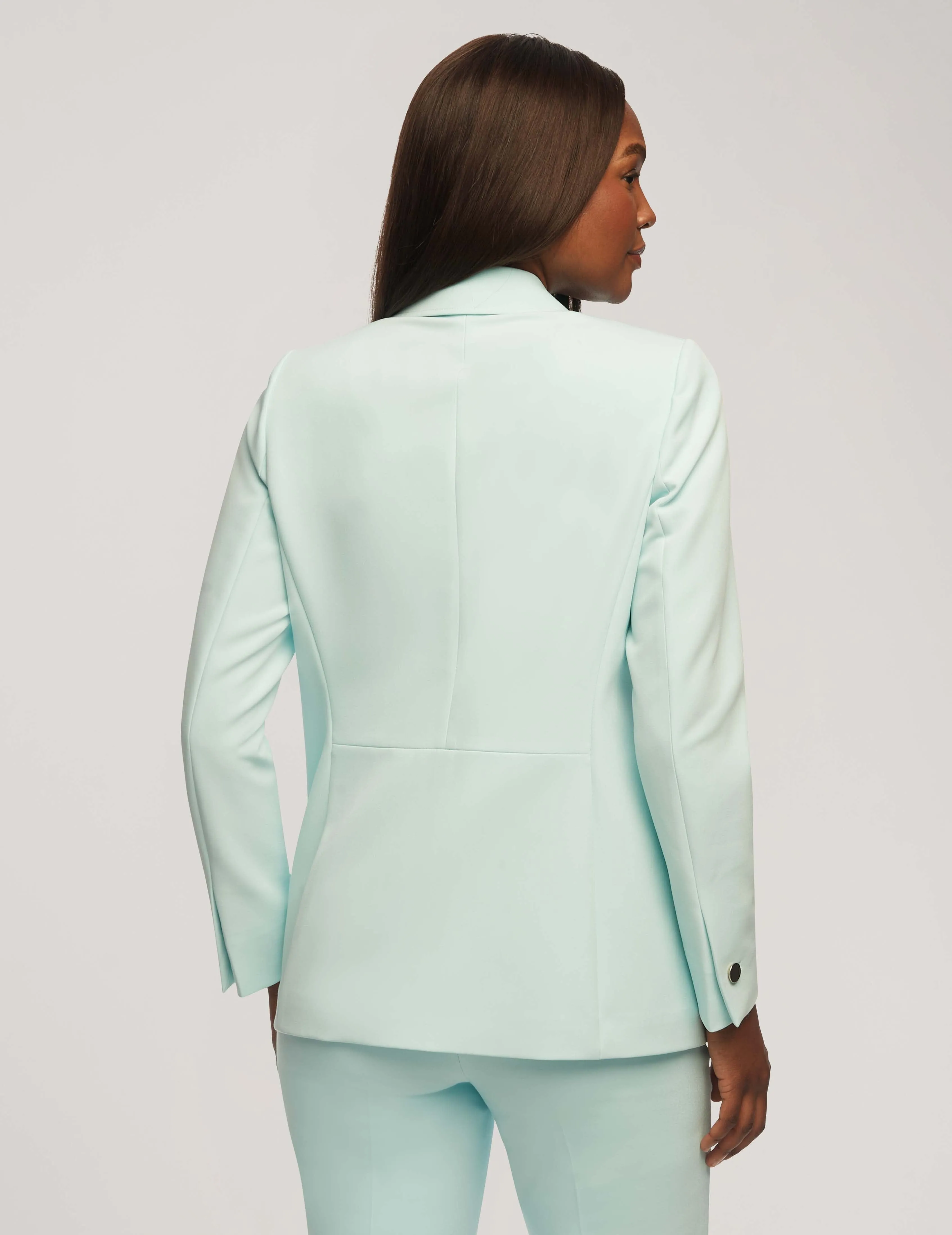 Faux Double-Breasted Jacket With Patch Pockets- Sale
