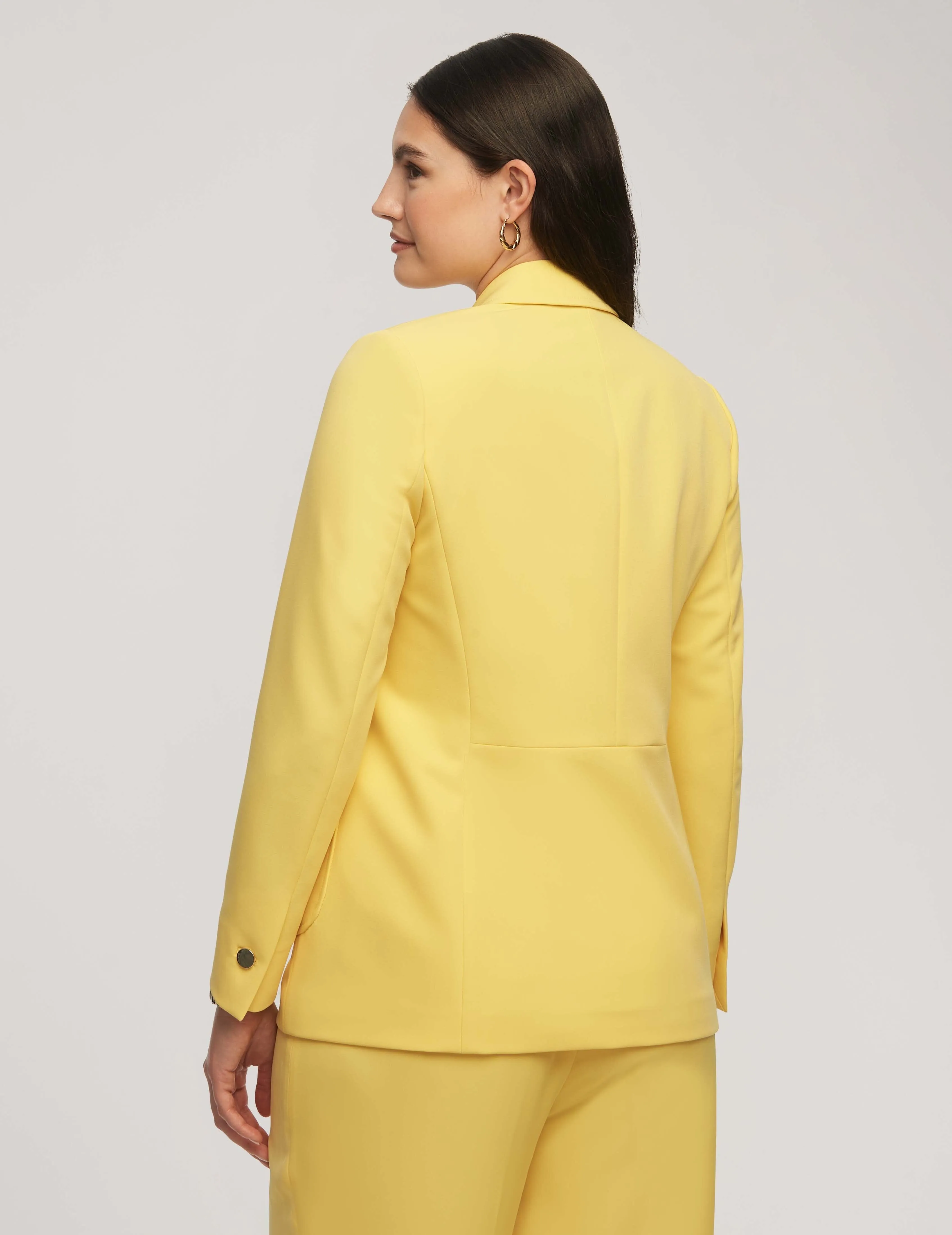 Faux Double-Breasted Jacket With Patch Pockets- Sale