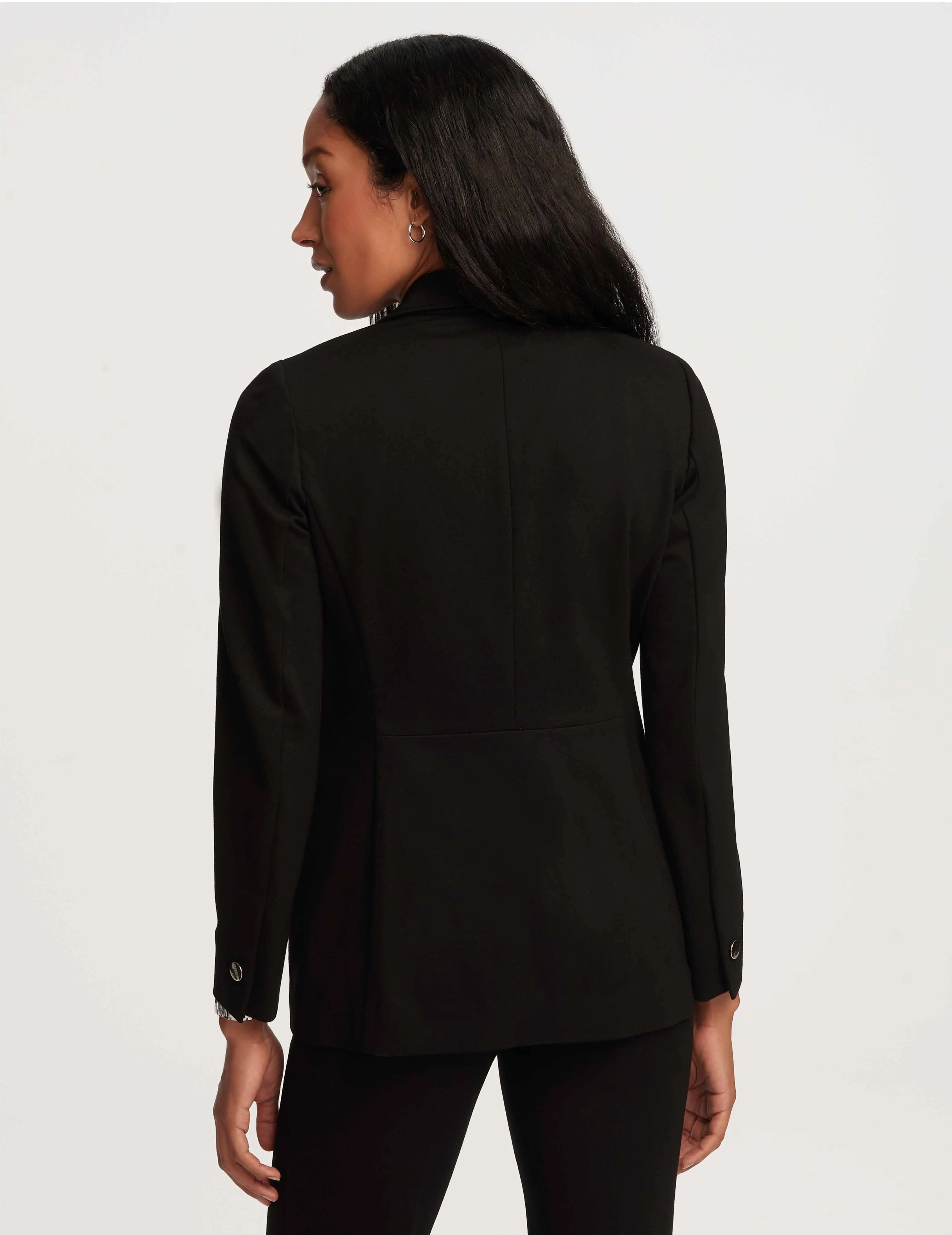 Faux Mini Double Breasted Jacket With Patch Pockets- Sale