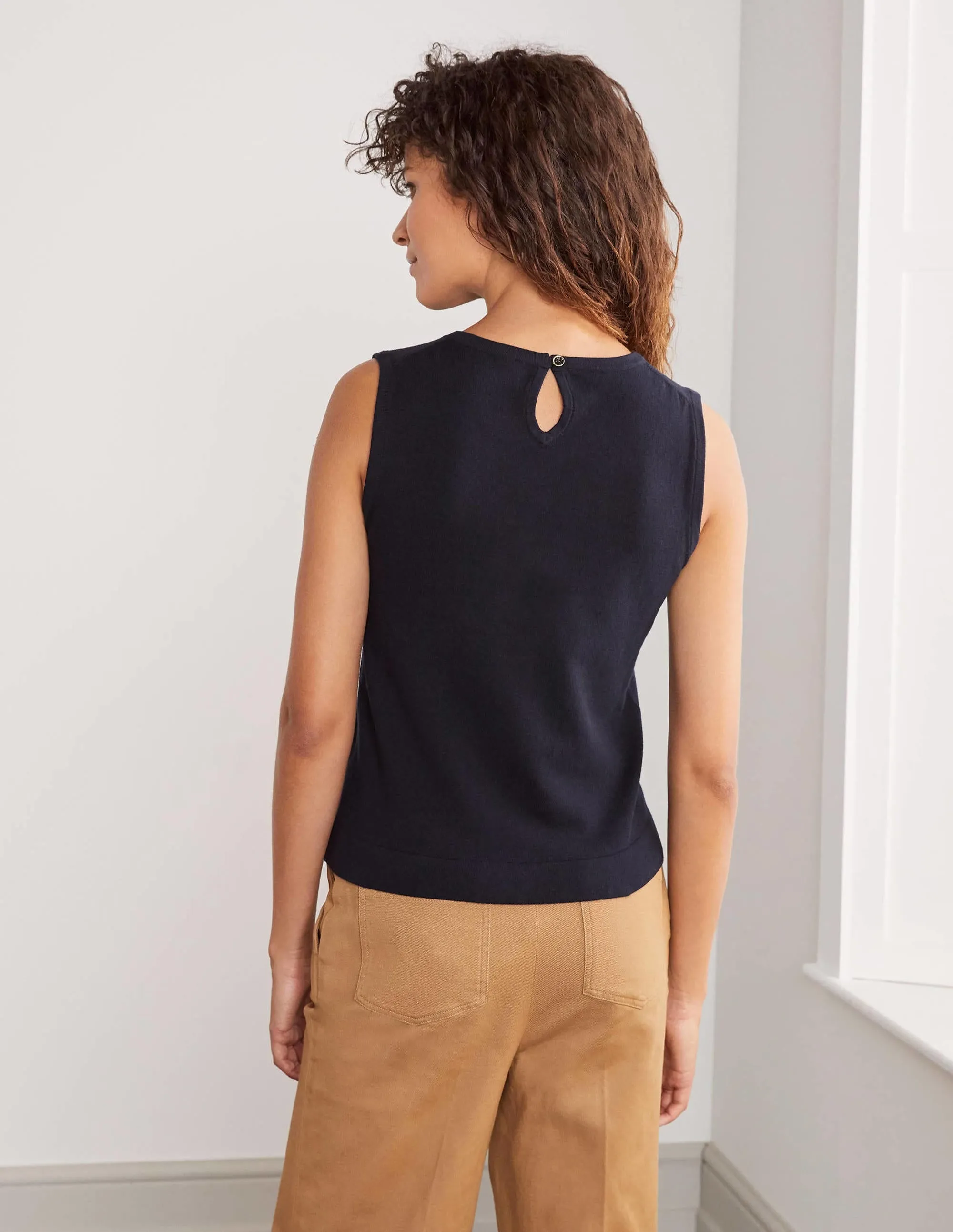 Favourite Knitted Tank-Navy