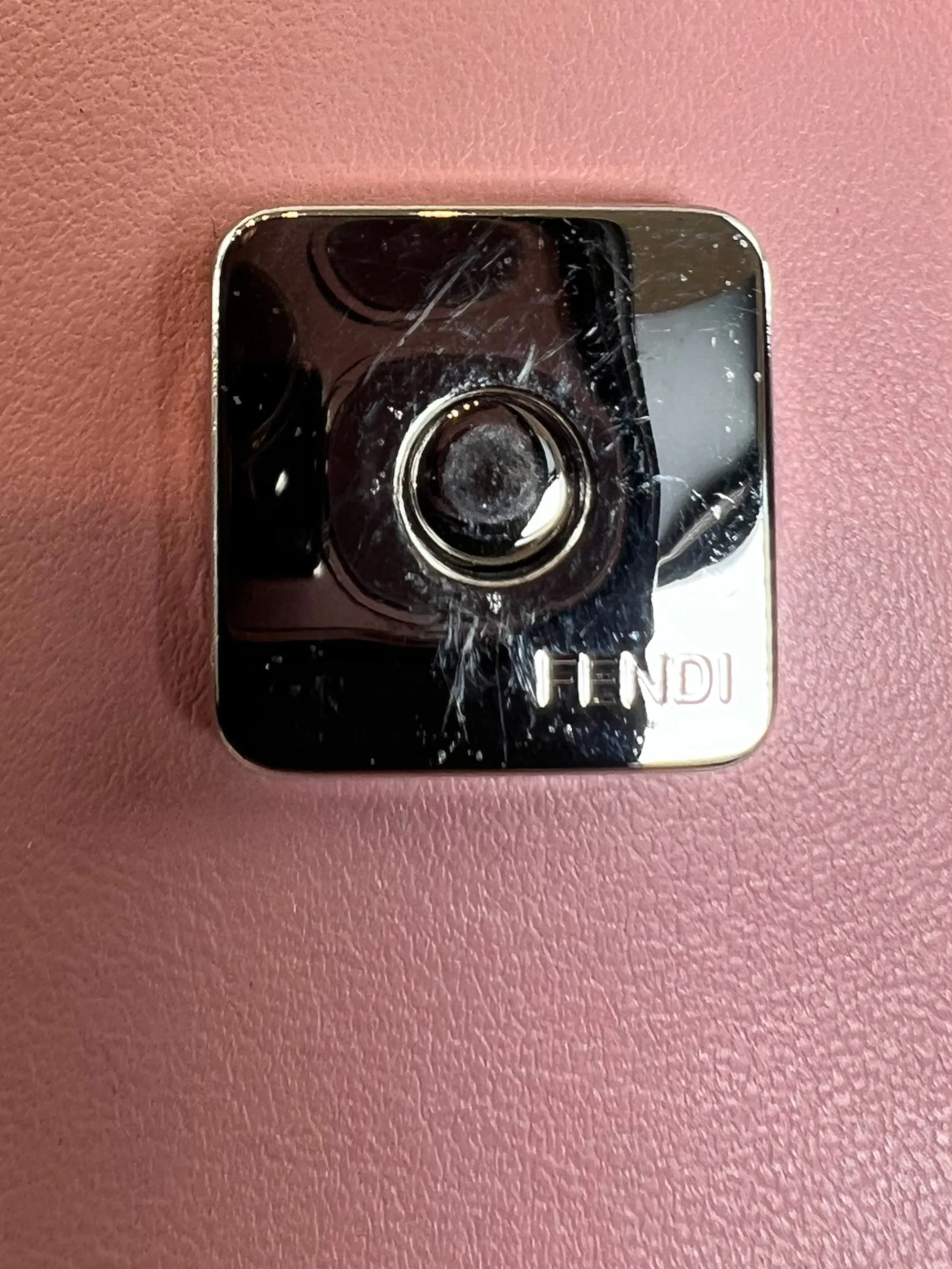 Fendi Pink Leather Hypnoteyes Wallet on Chain