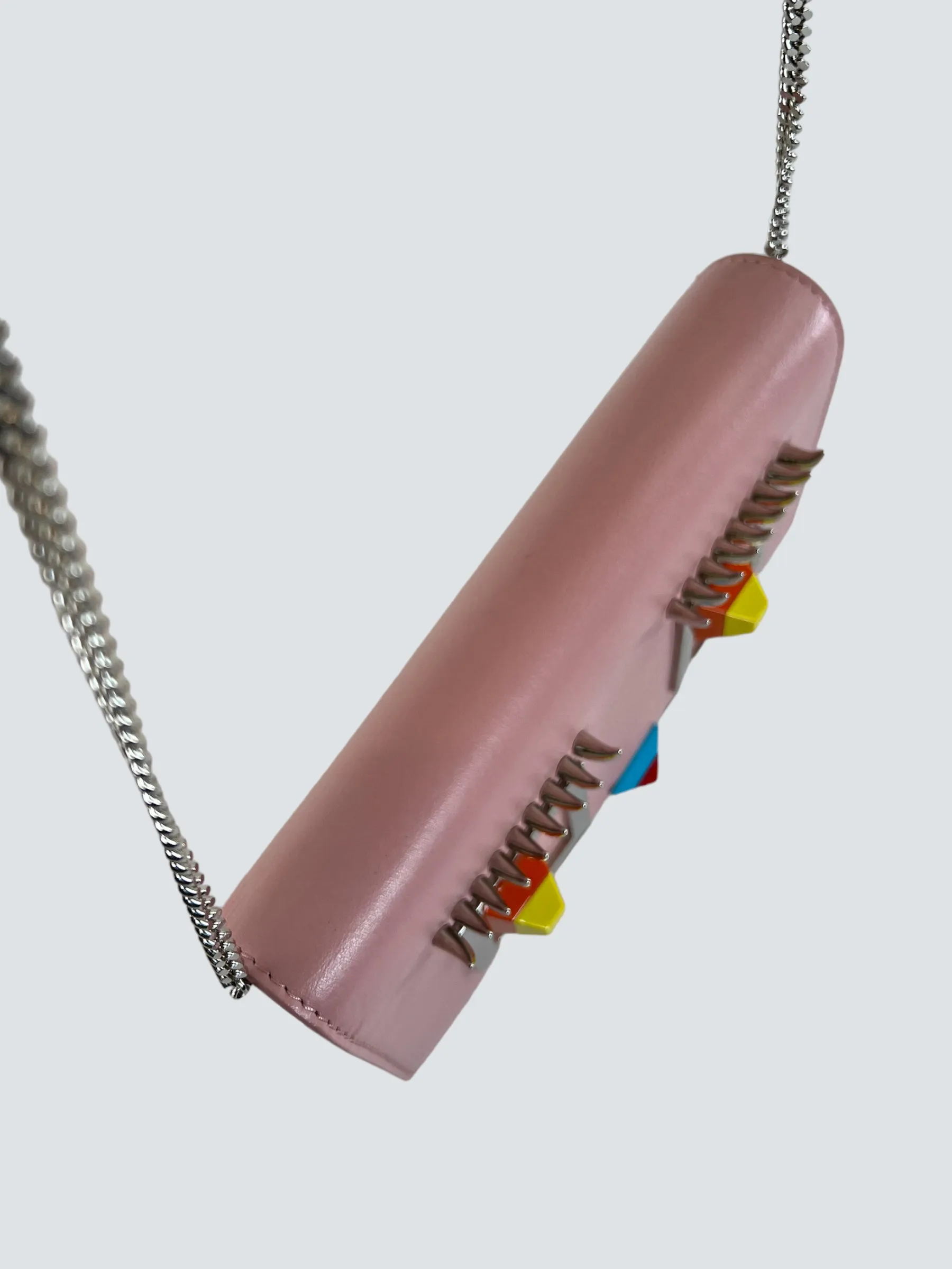 Fendi Pink Leather Hypnoteyes Wallet on Chain