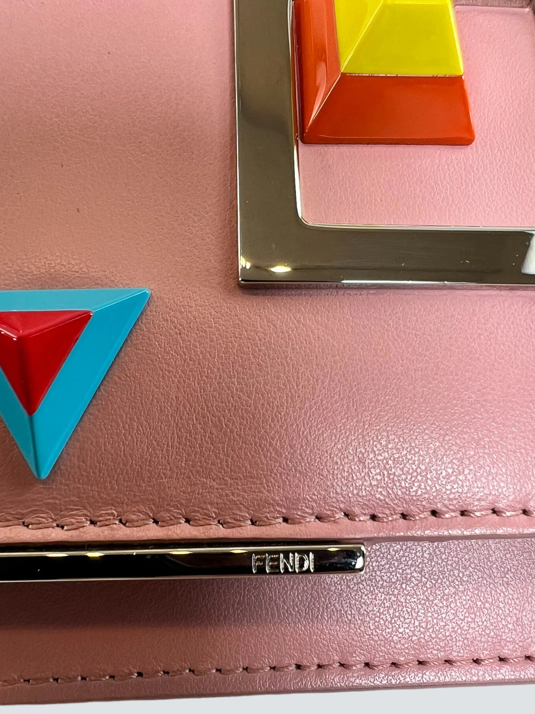 Fendi Pink Leather Hypnoteyes Wallet on Chain