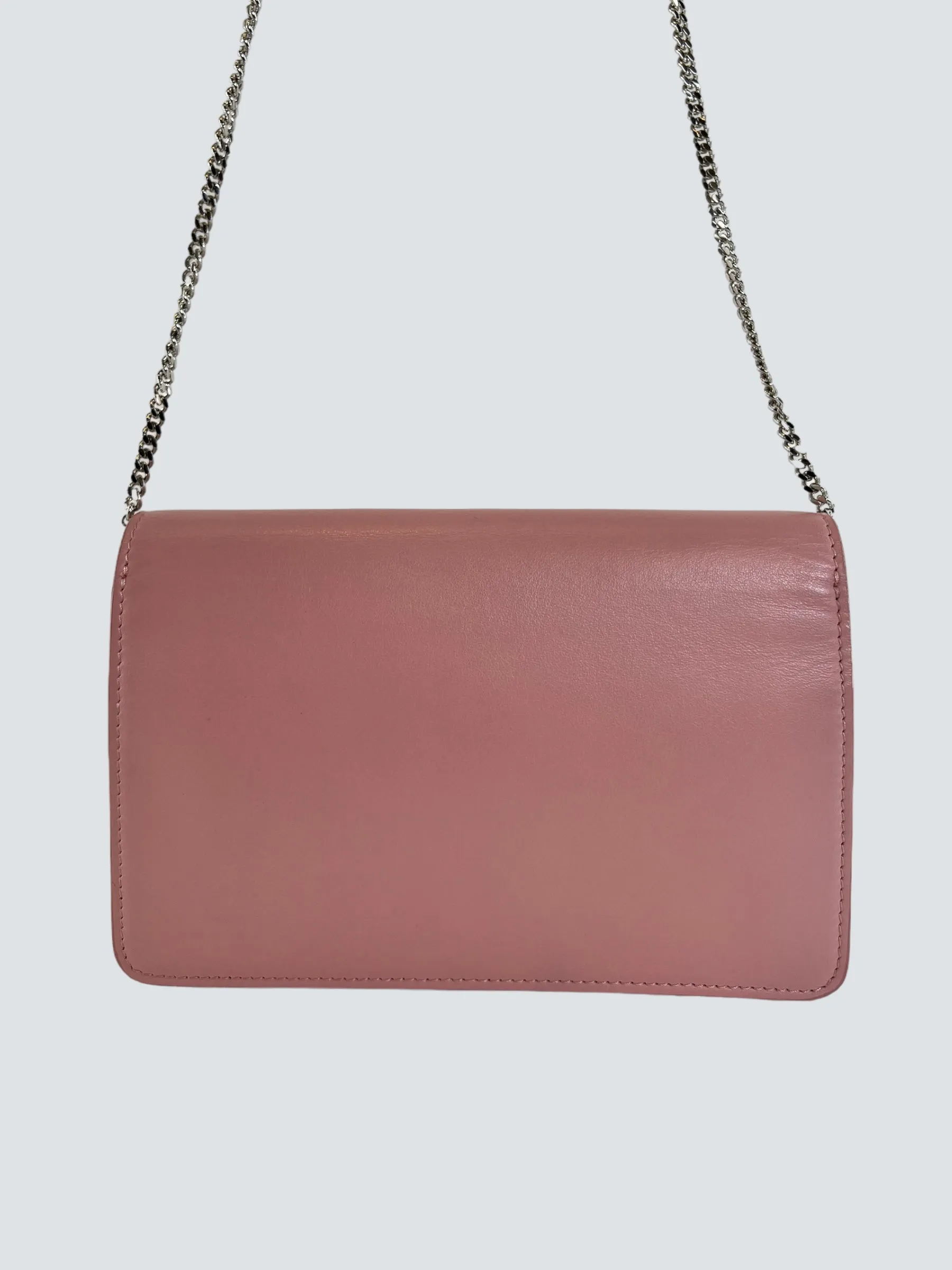 Fendi Pink Leather Hypnoteyes Wallet on Chain