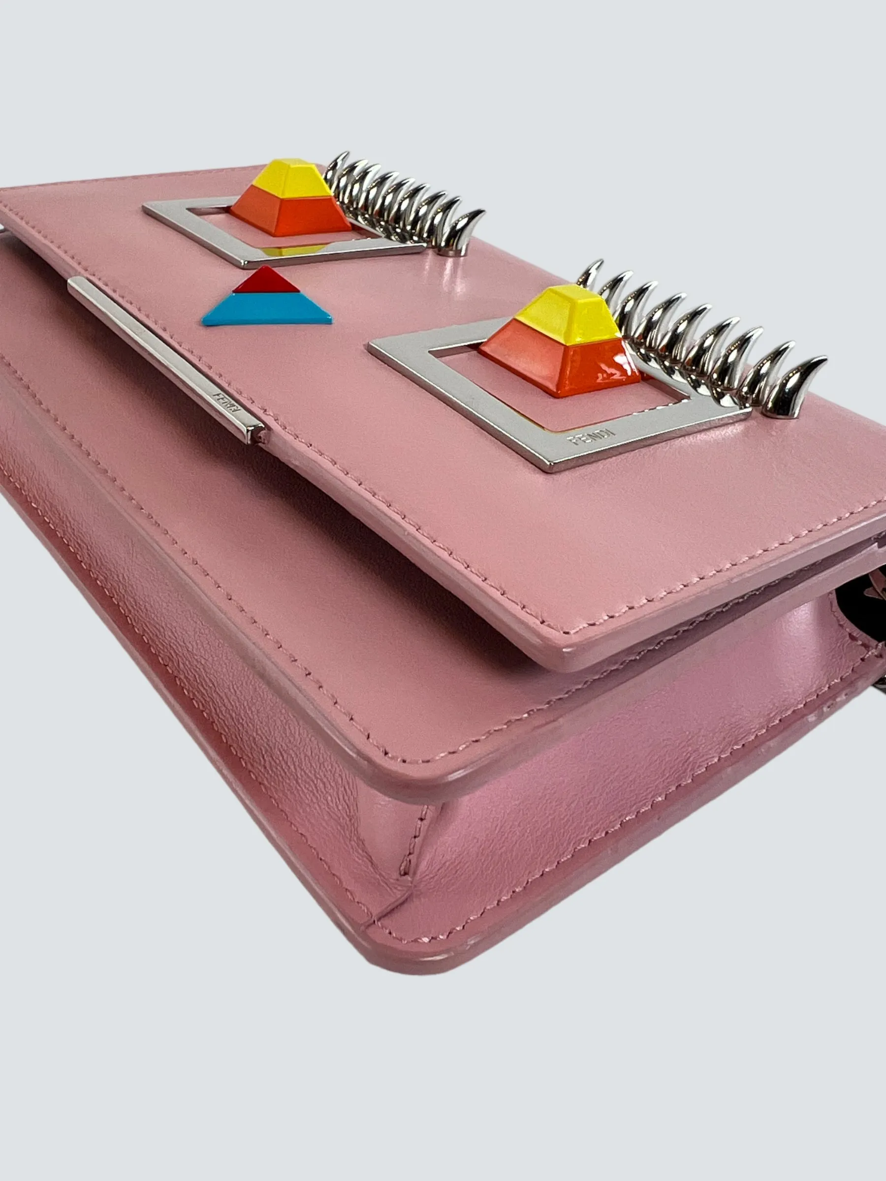 Fendi Pink Leather Hypnoteyes Wallet on Chain