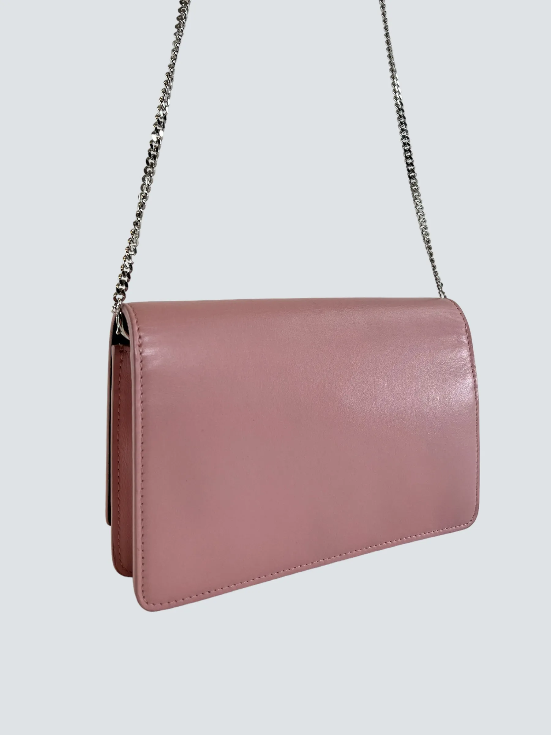 Fendi Pink Leather Hypnoteyes Wallet on Chain