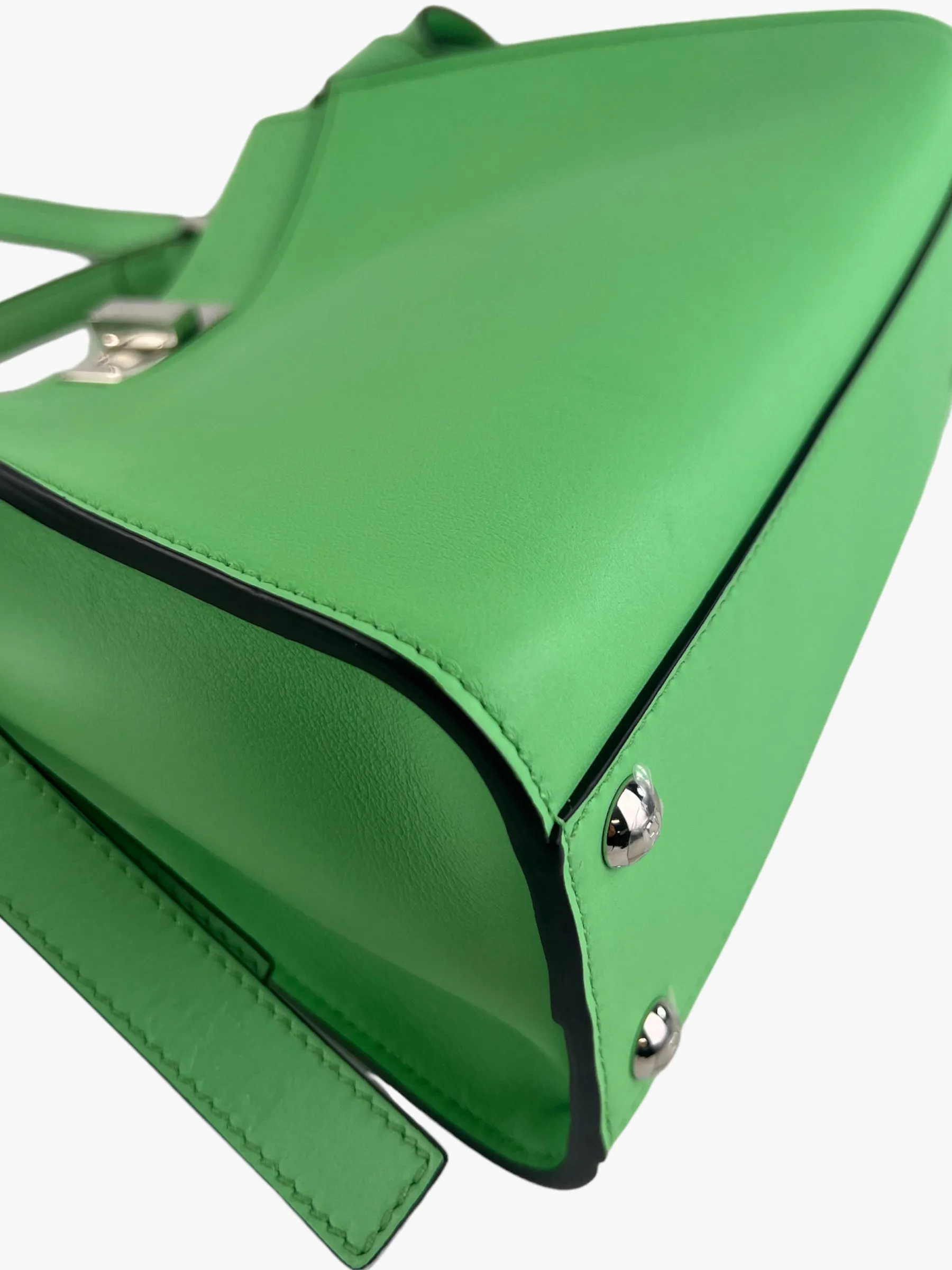 Fendi Pistachio Green Calfskin Leather Peekaboo Mini Crossbody