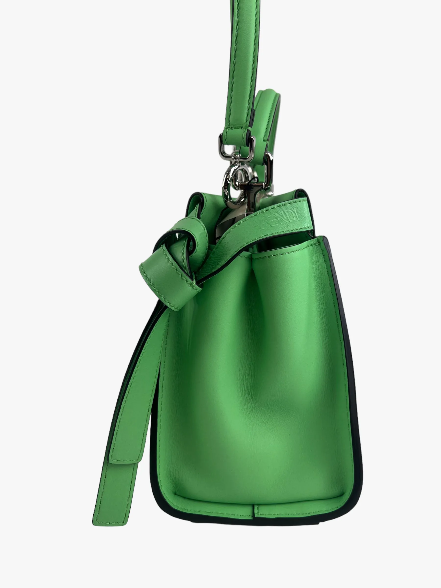 Fendi Pistachio Green Calfskin Leather Peekaboo Mini Crossbody