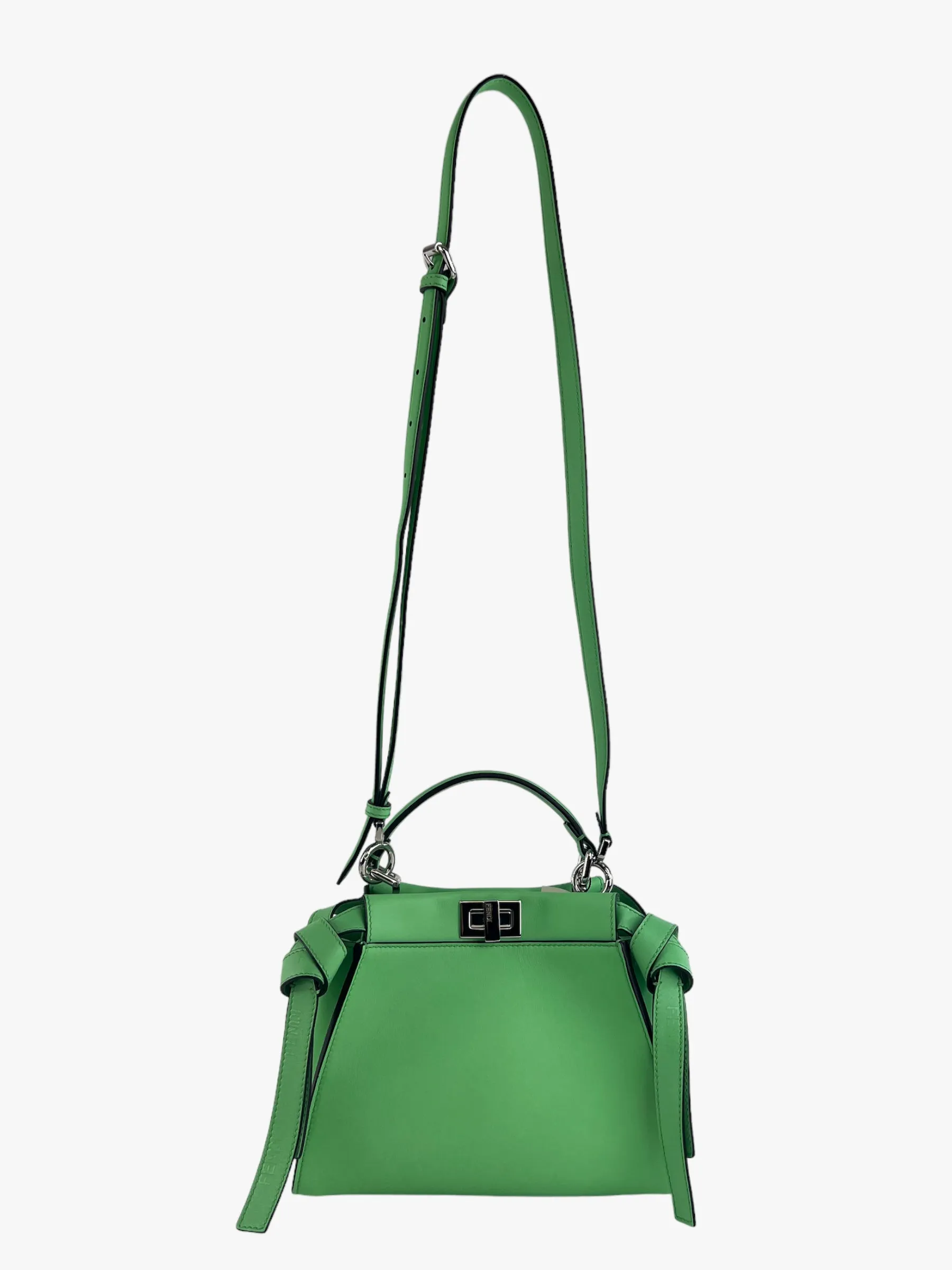 Fendi Pistachio Green Calfskin Leather Peekaboo Mini Crossbody