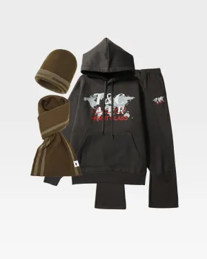 First Class Tracksuit & Beanie Scarf Set in Grey