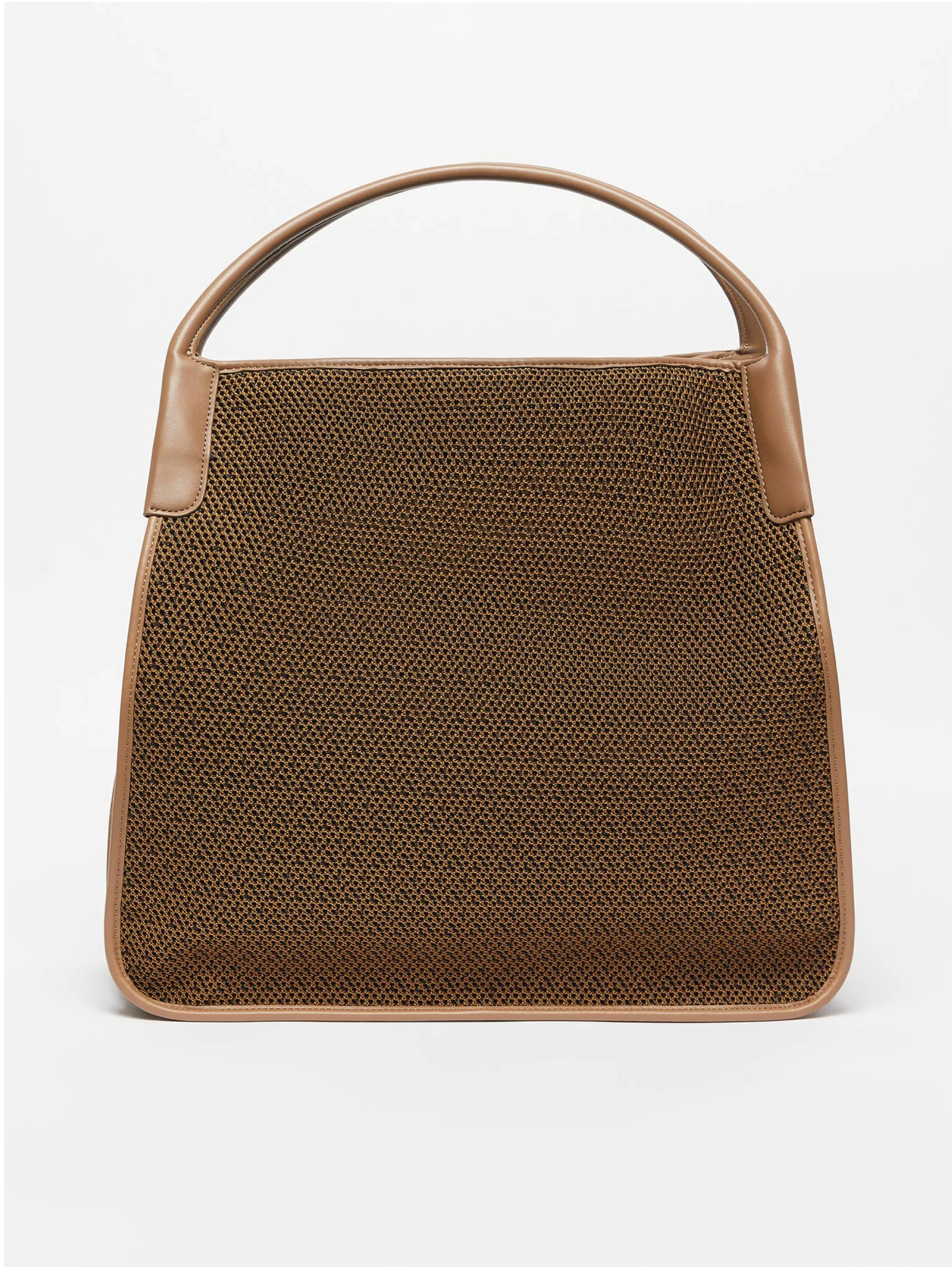 Freda Camel/Black Coated Fabric Hobo Bag