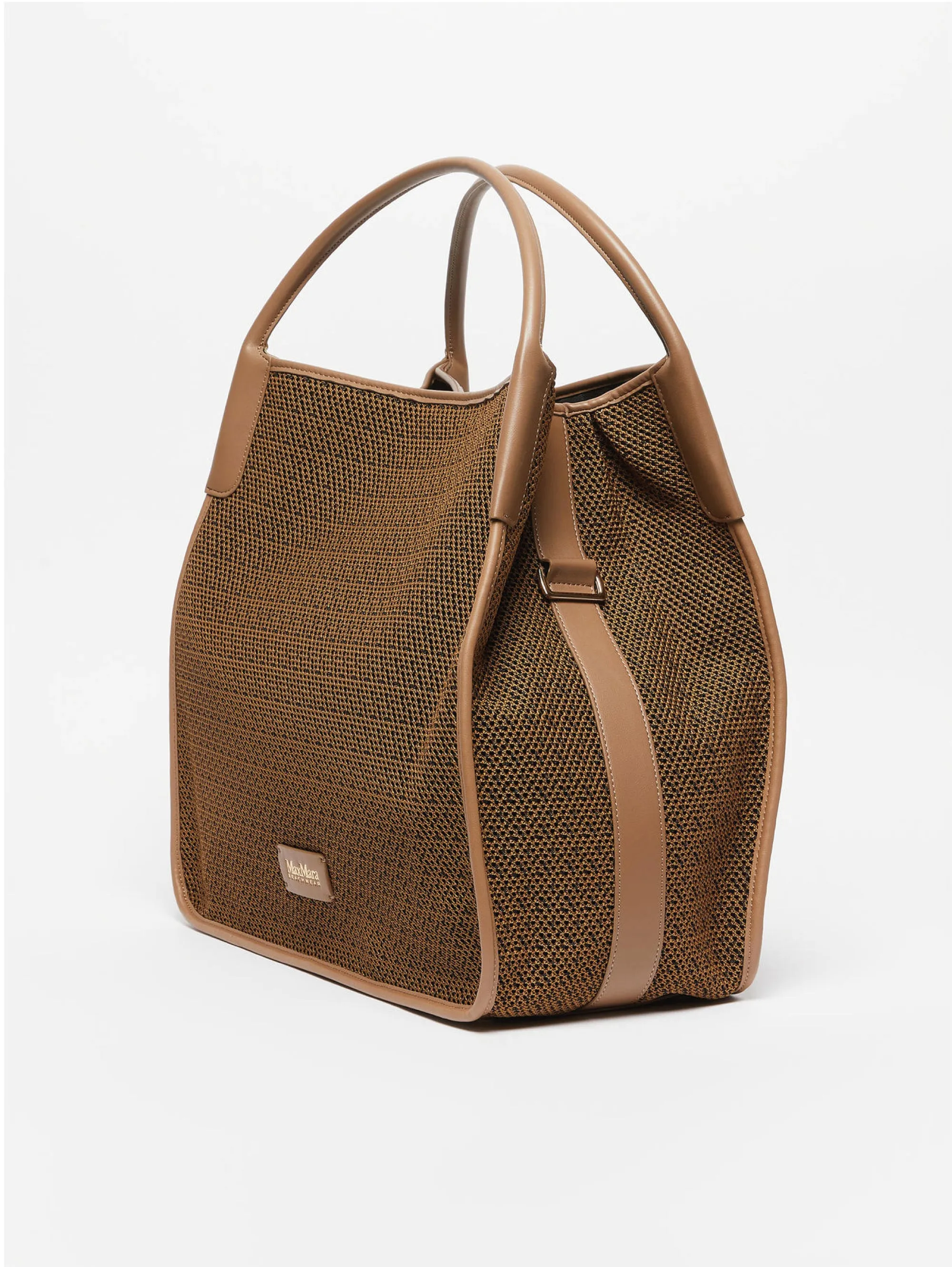 Freda Camel/Black Coated Fabric Hobo Bag