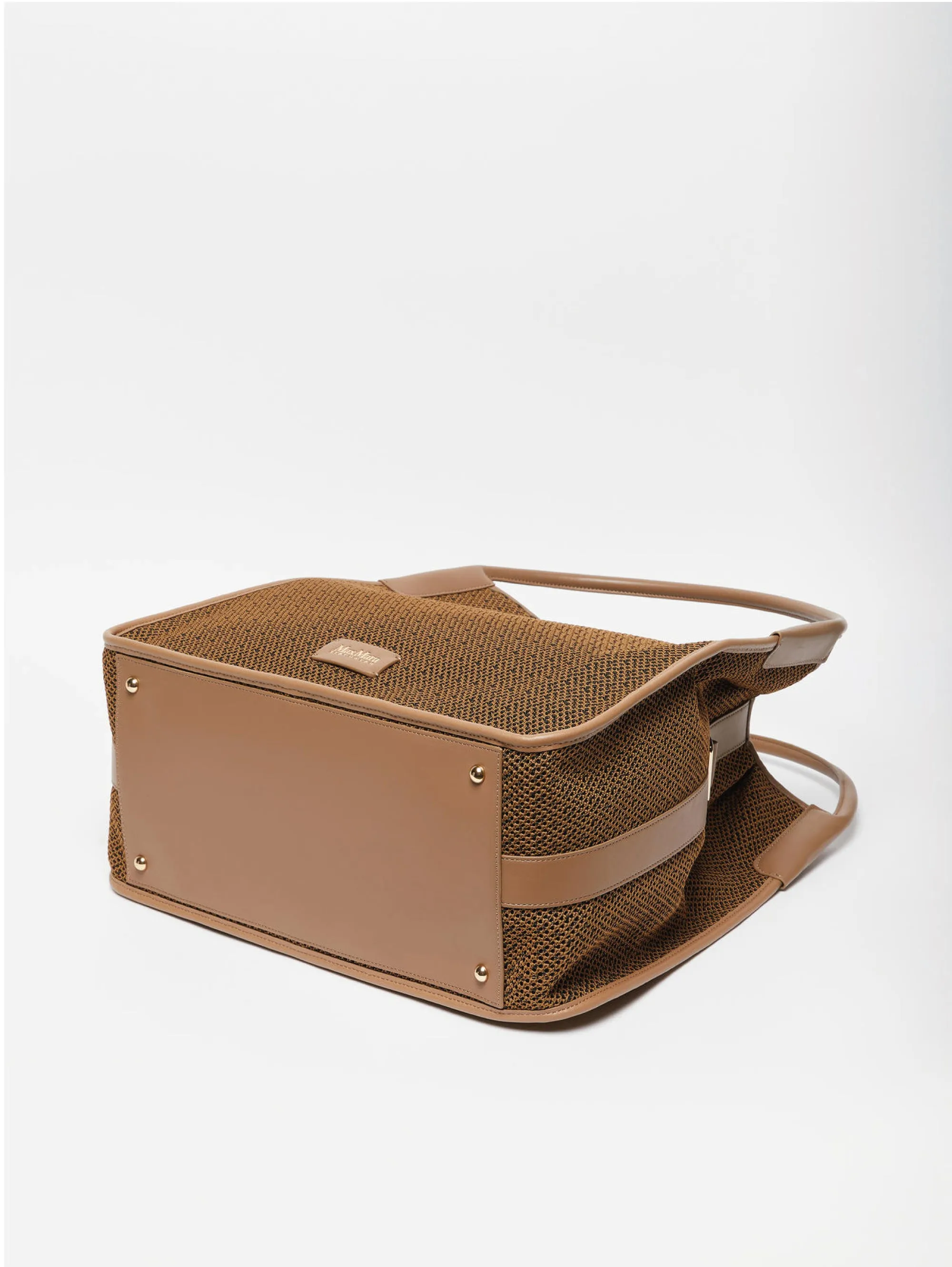 Freda Camel/Black Coated Fabric Hobo Bag