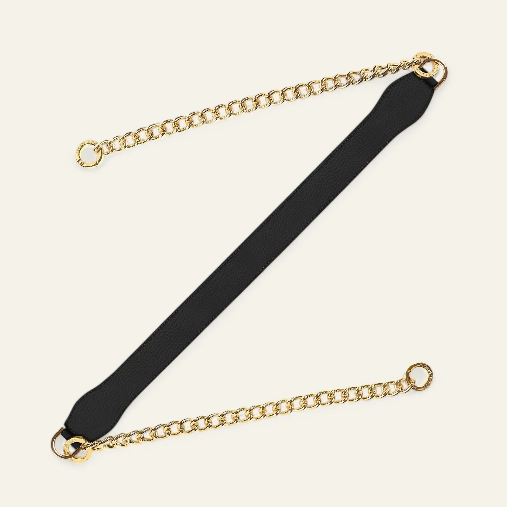 Gemini Strap | Dalmatian Black with Gold hardware